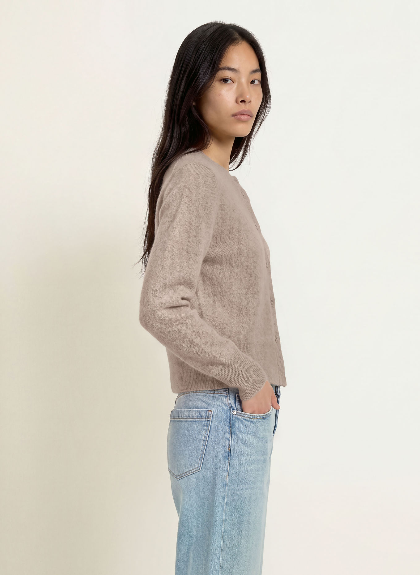 someday TELORA Cashmere Cardigan: TAUPE