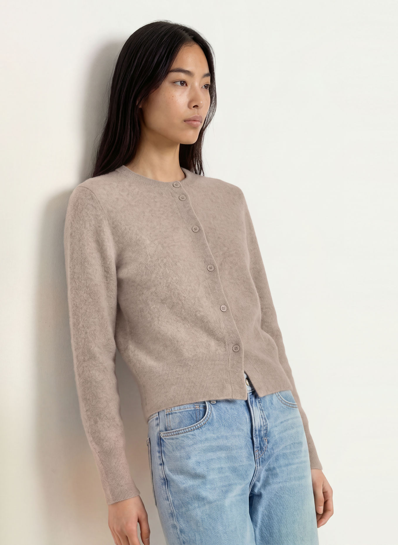 someday TELORA Cashmere Cardigan: TAUPE