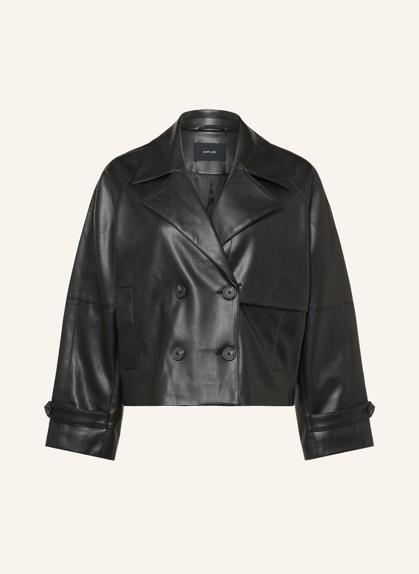 OPUS Caban court HALEDA aspect cuir: NOIR