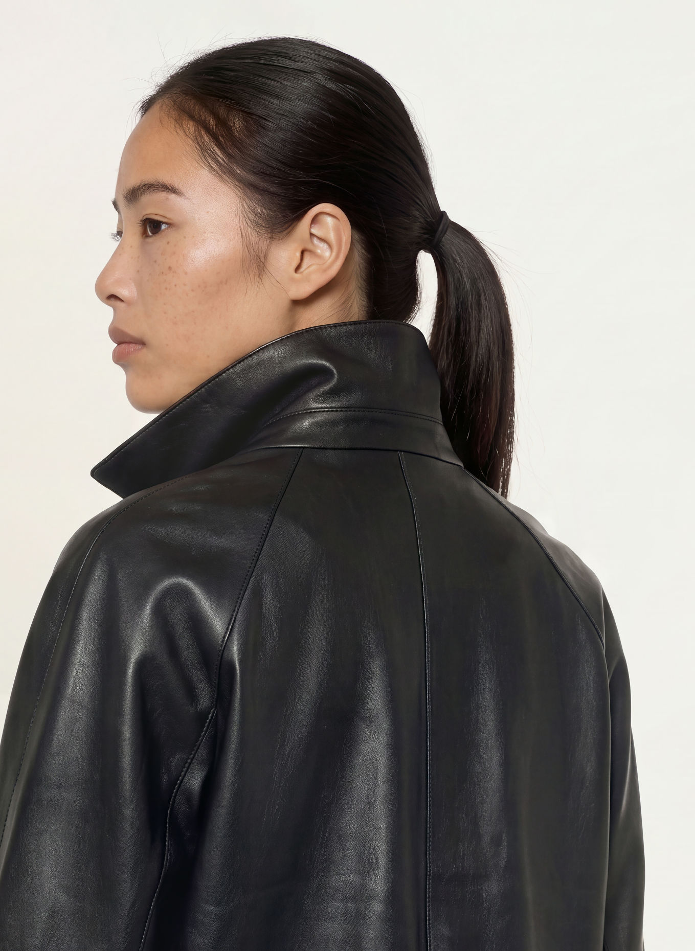 OPUS Caban court HALEDA aspect cuir: NOIR