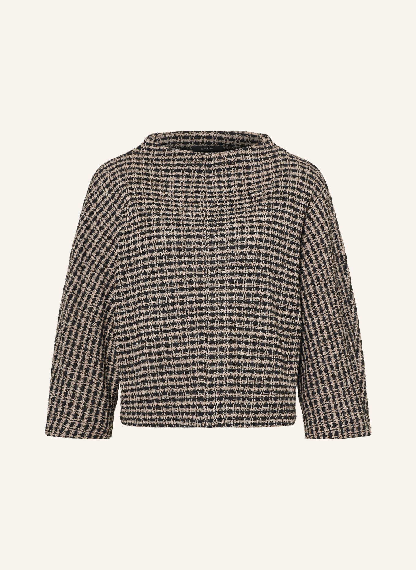 OPUS Pull GUMUNU à manches 3/4: NOIR / BEIGE