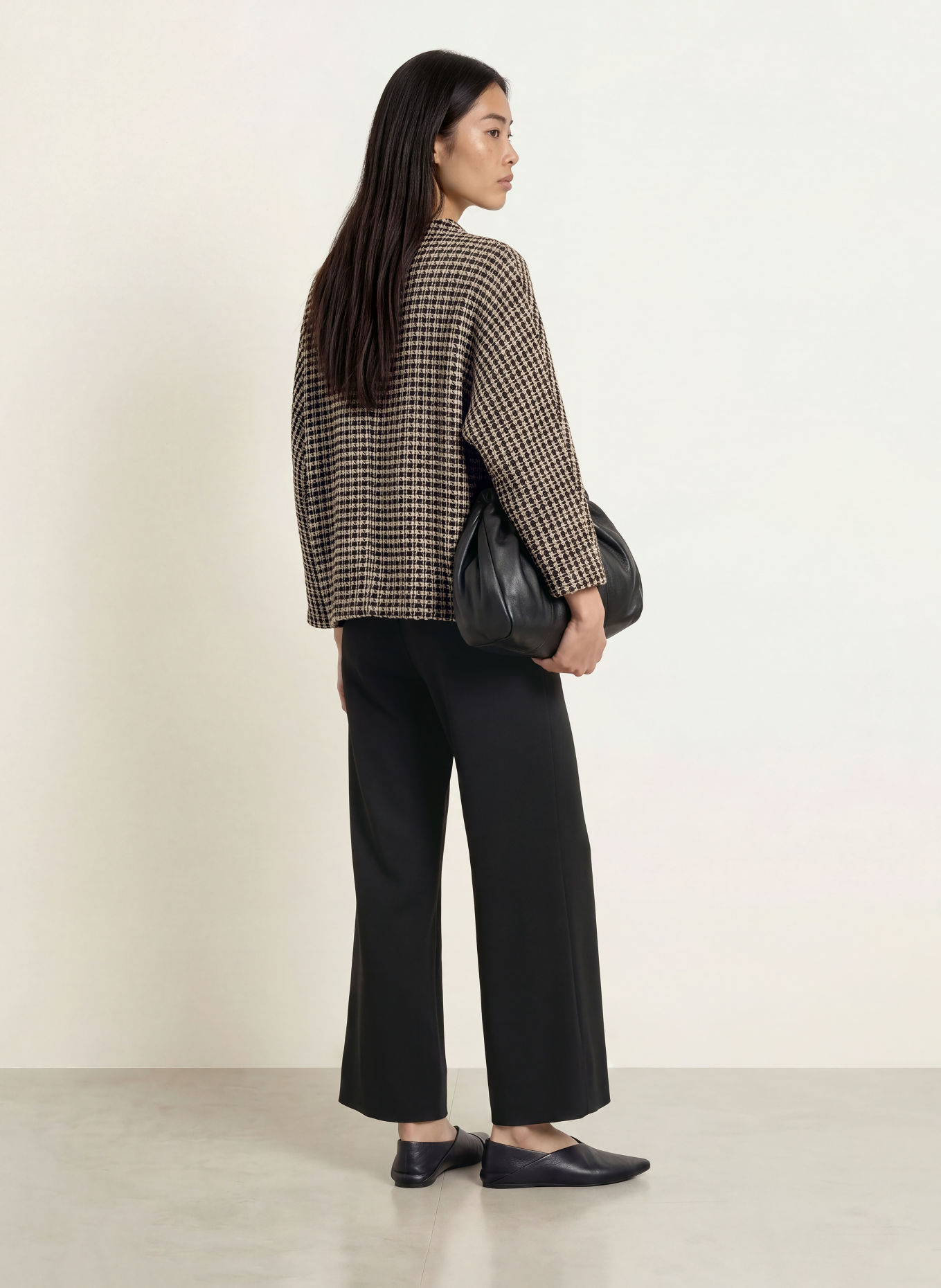 OPUS Pull GUMUNU à manches 3/4: NOIR / BEIGE