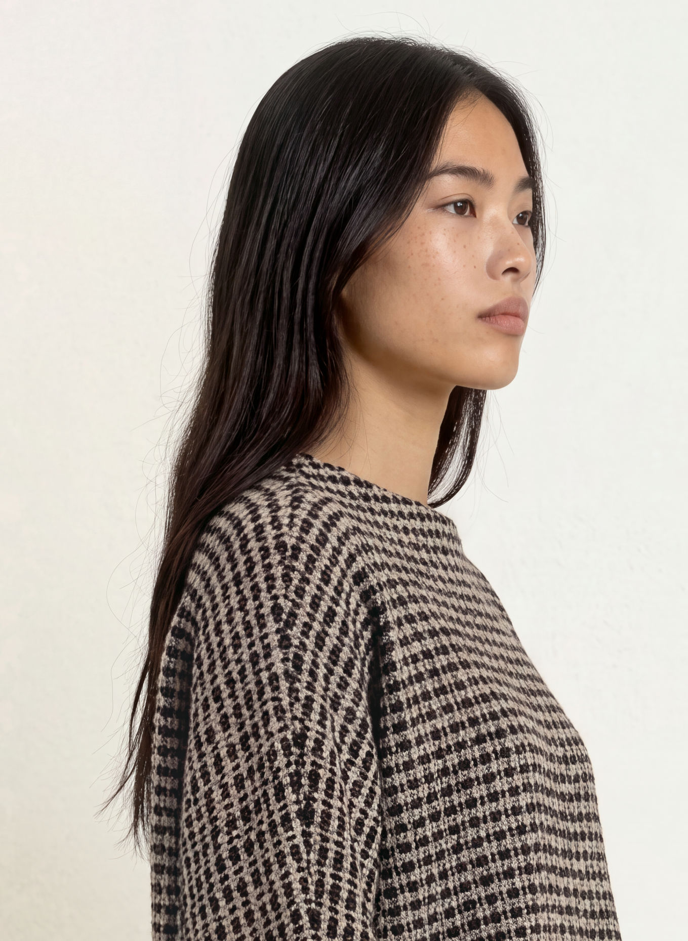 OPUS Pull GUMUNU à manches 3/4: NOIR / BEIGE