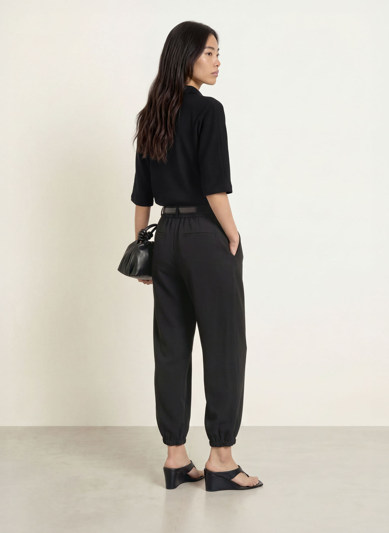 OPUS GESAMO shirt blouse with 3/4 sleeves: BLACK
