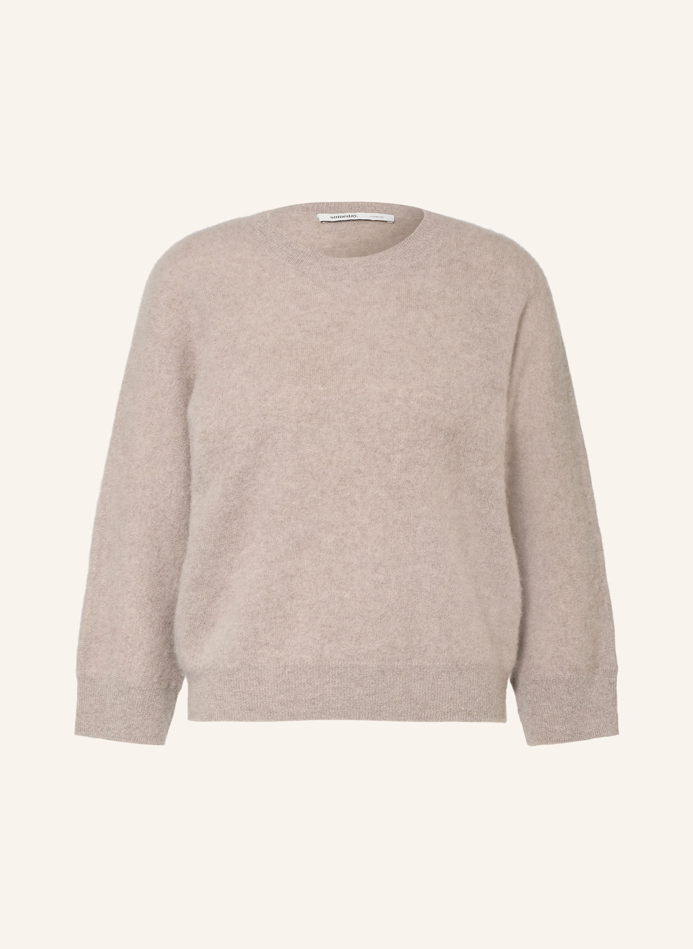 someday TWILLA Cashmere Sweater with 3/4-Length Sleeves: TAUPE
