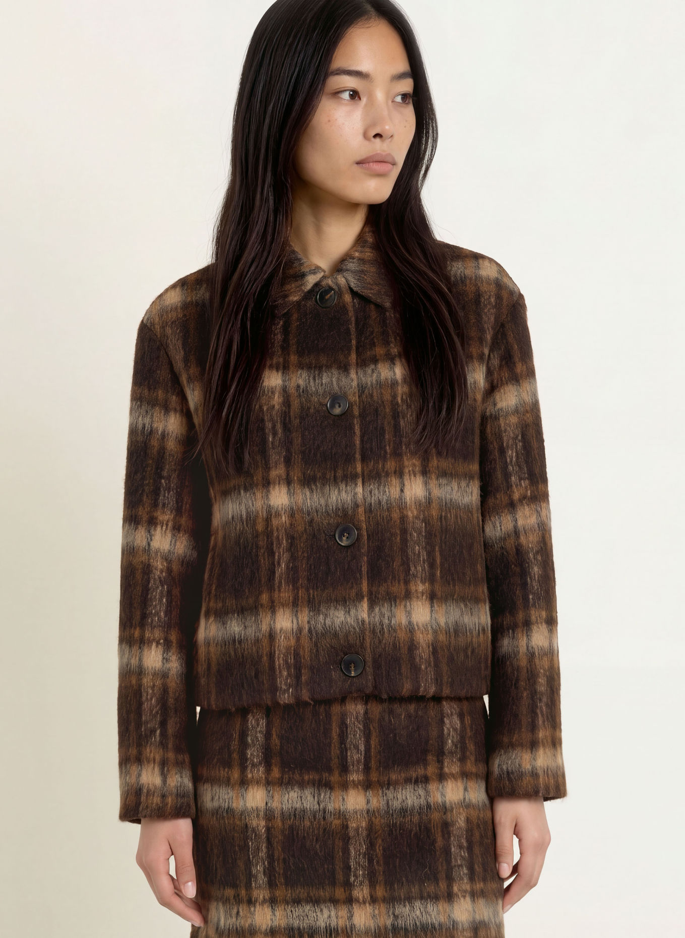 OPUS Kastenjacke HAKARO: DUNKELBRAUN / CAMEL / BRAUN