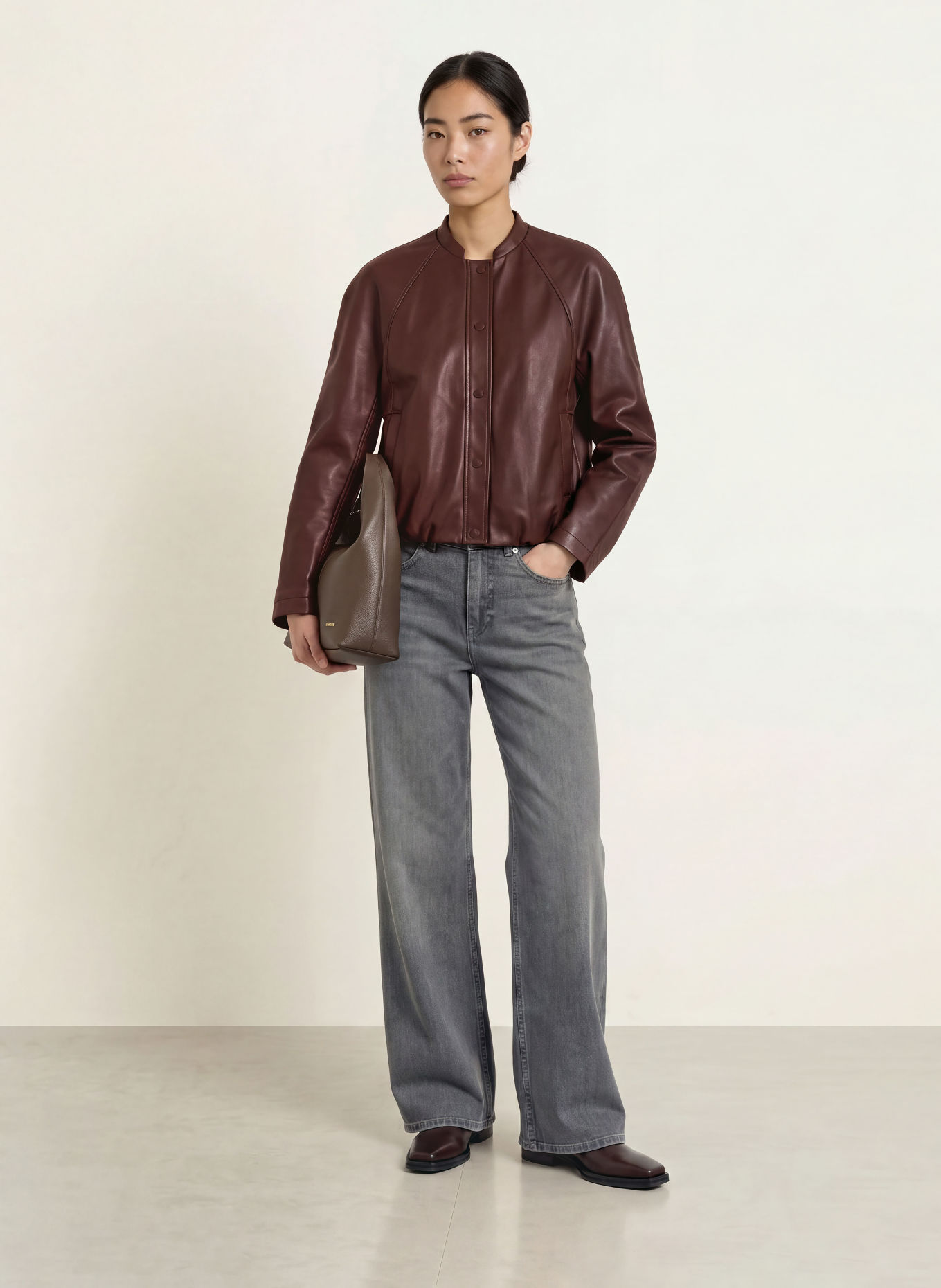 someday Blouson NAIRI in leerlook: MARRON FONCÉ