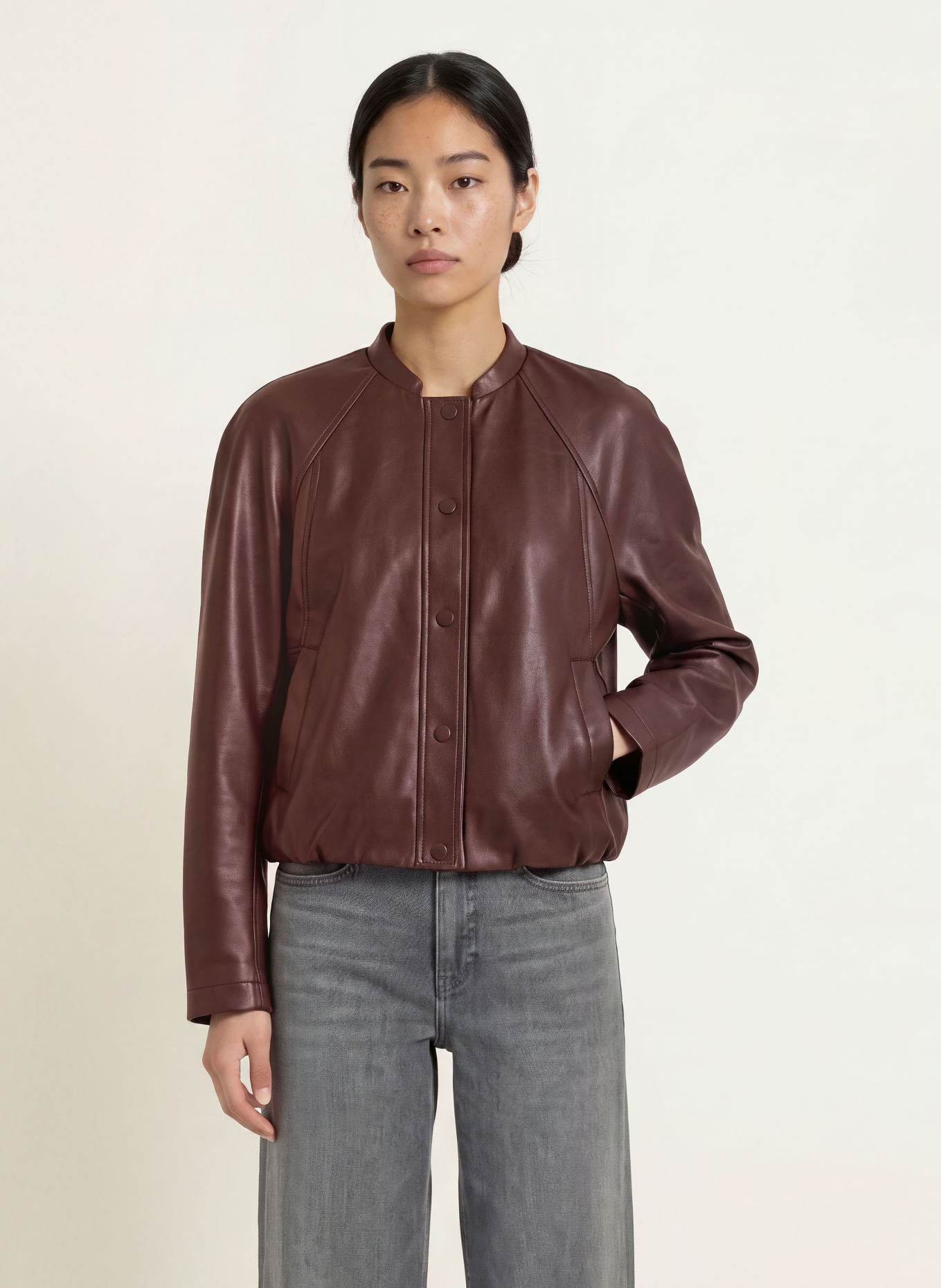 someday Blouson NAIRI in leerlook: MARRON FONCÉ