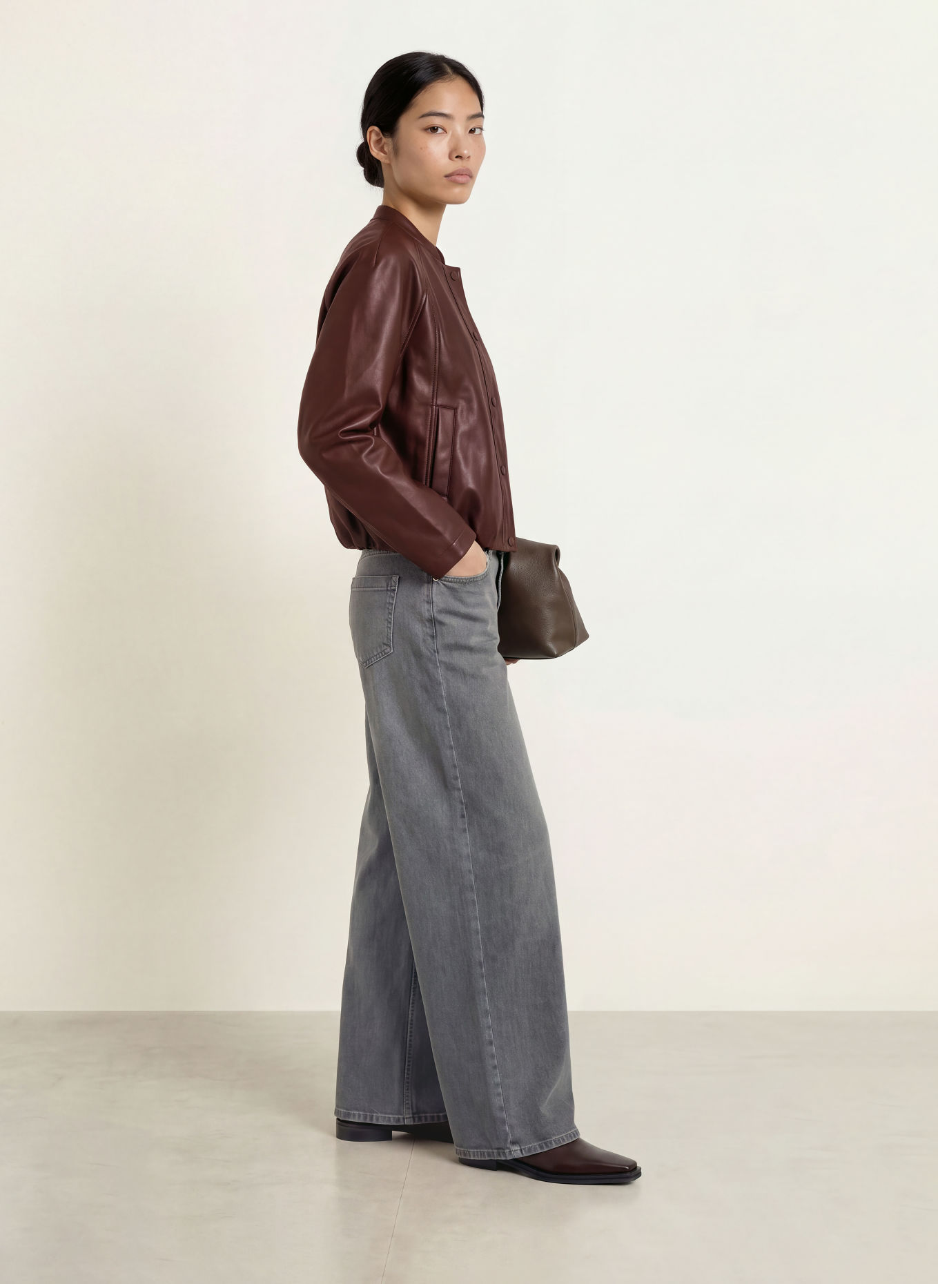 someday Blouson NAIRI in leerlook: MARRON FONCÉ