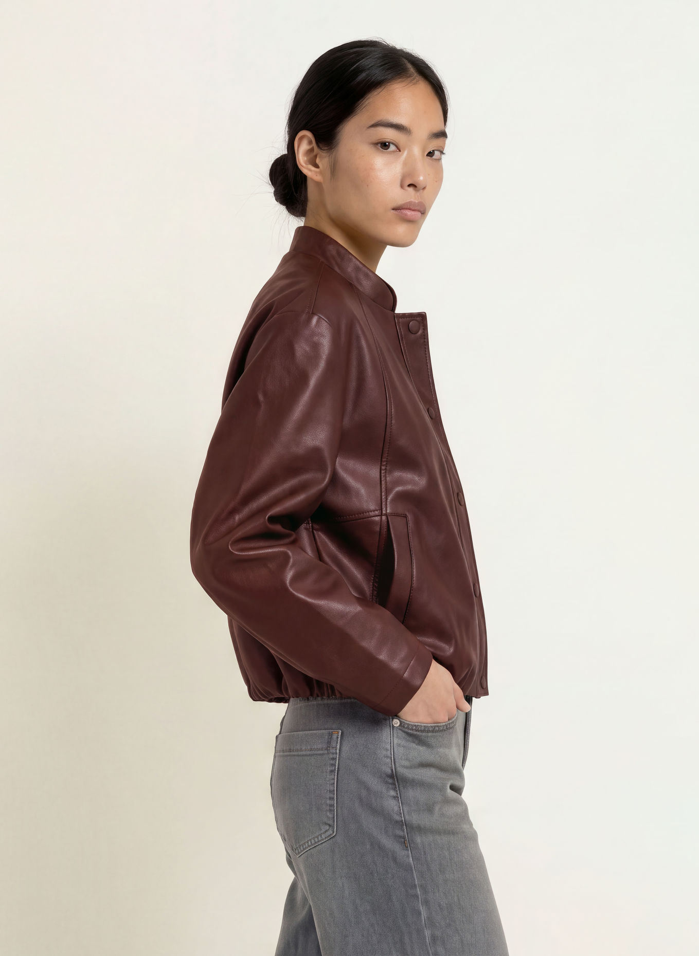 someday Blouson NAIRI in leerlook: MARRON FONCÉ