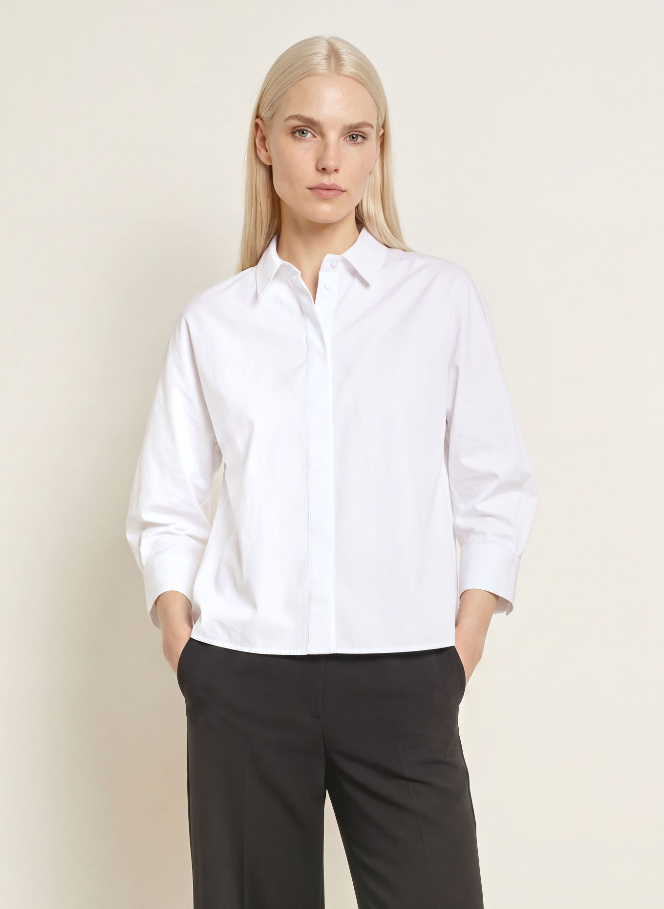 someday ZELMA Shirt blouse with 3/4-Sleeve: WHITE