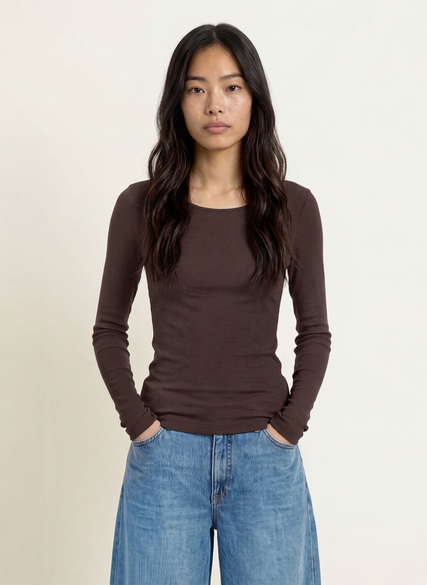 OPUS Longsleeve SMALLO: DUNKELBRAUN