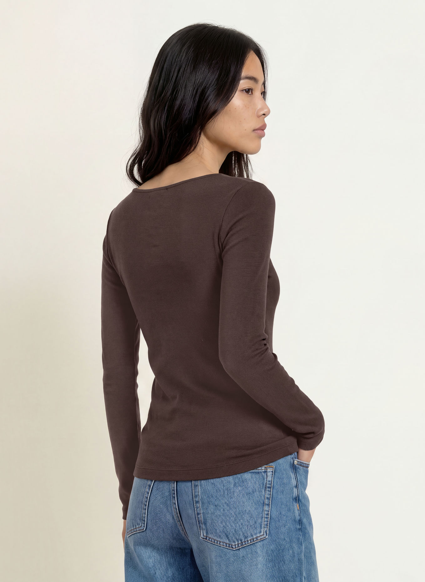 OPUS Longsleeve SMALLO: DUNKELBRAUN