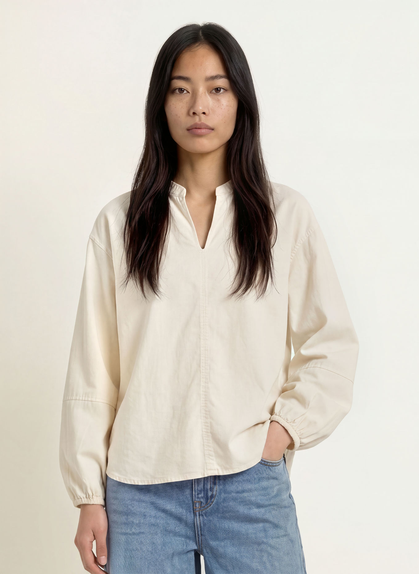 OPUS FLANDO Corduroy Shirt blouse: CREAM