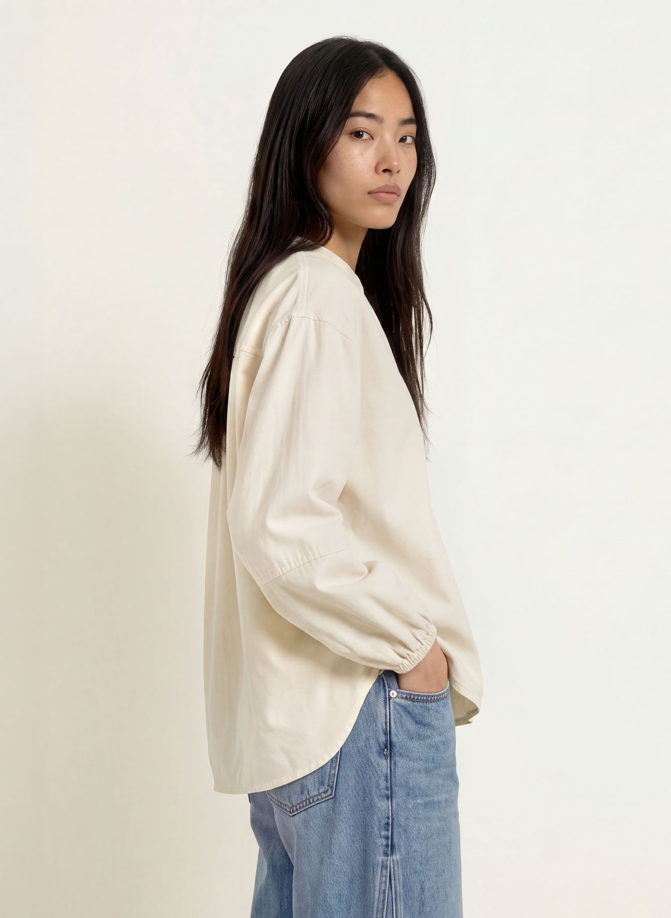 OPUS FLANDO Corduroy Shirt blouse: CREAM