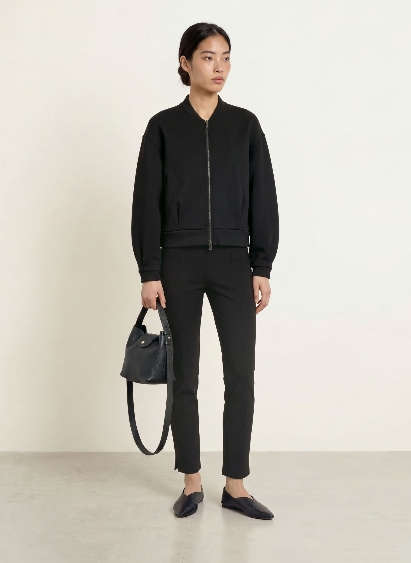 OPUS ELVINA Wide-leg trousers: BLACK