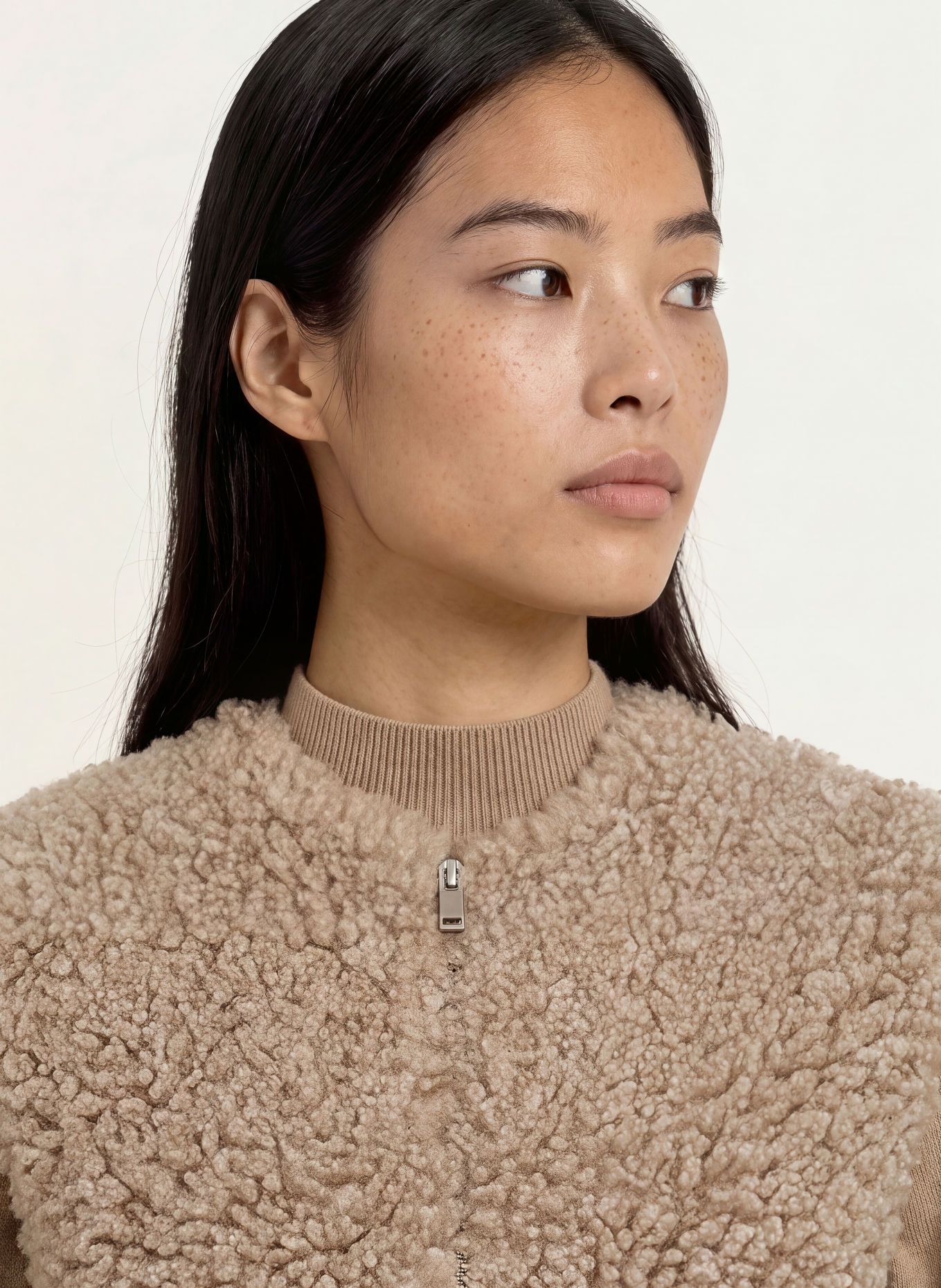 OPUS Bodywarmer van kunstbont WIKARA: TAUPE
