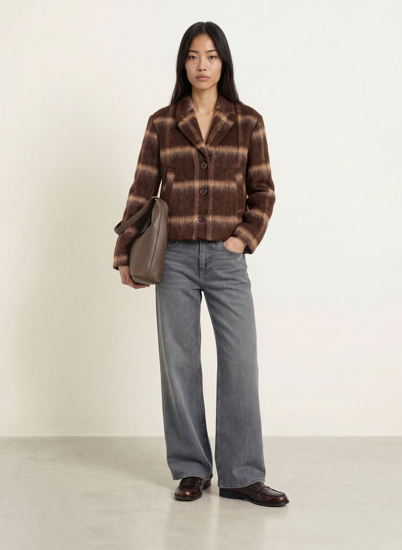 someday Blazer NAKARO: MARRON FONCÉ / BEIGE