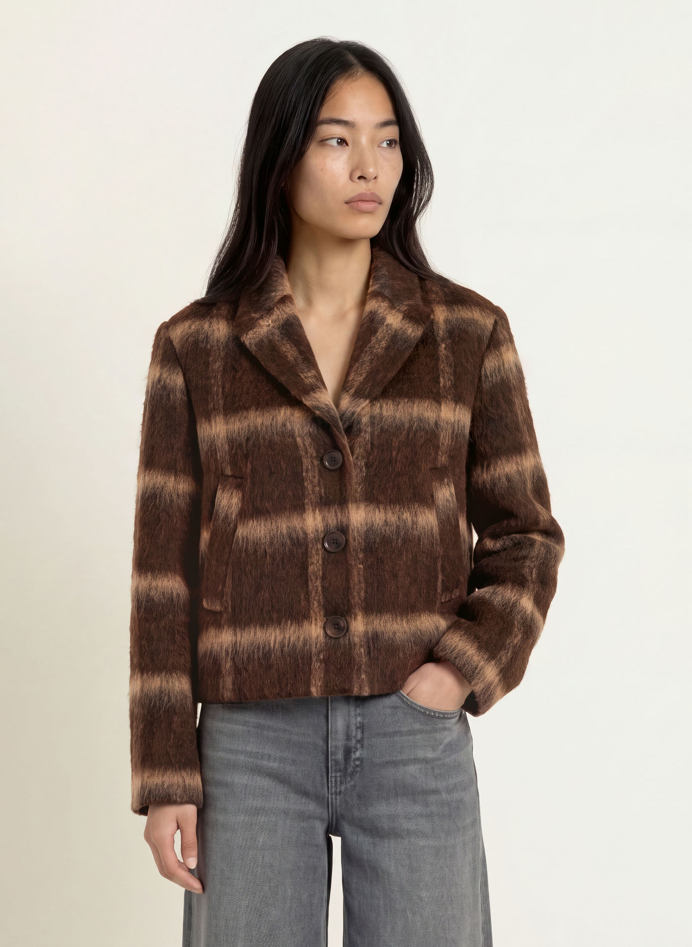 someday Blazer NAKARO: MARRON FONCÉ / BEIGE