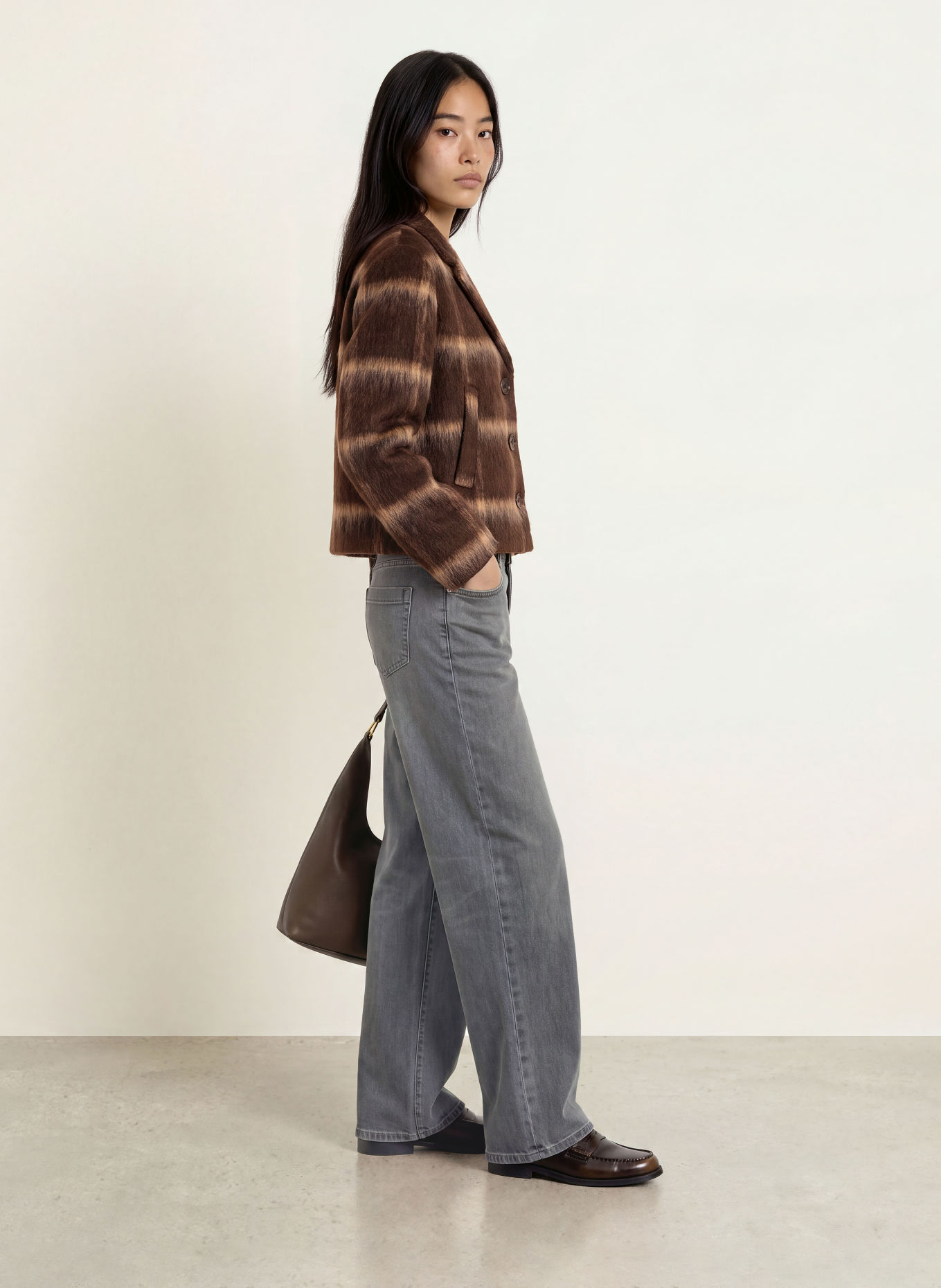someday Blazer NAKARO: MARRON FONCÉ / BEIGE