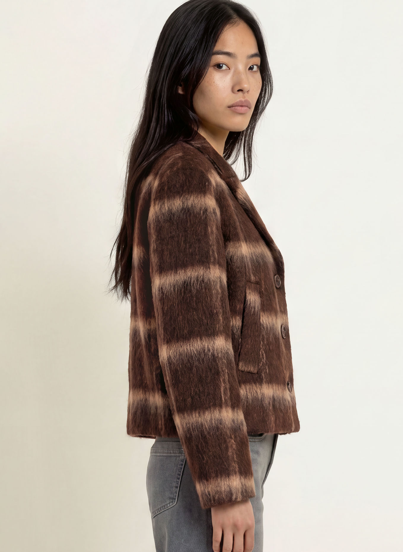 someday Blazer NAKARO: MARRON FONCÉ / BEIGE