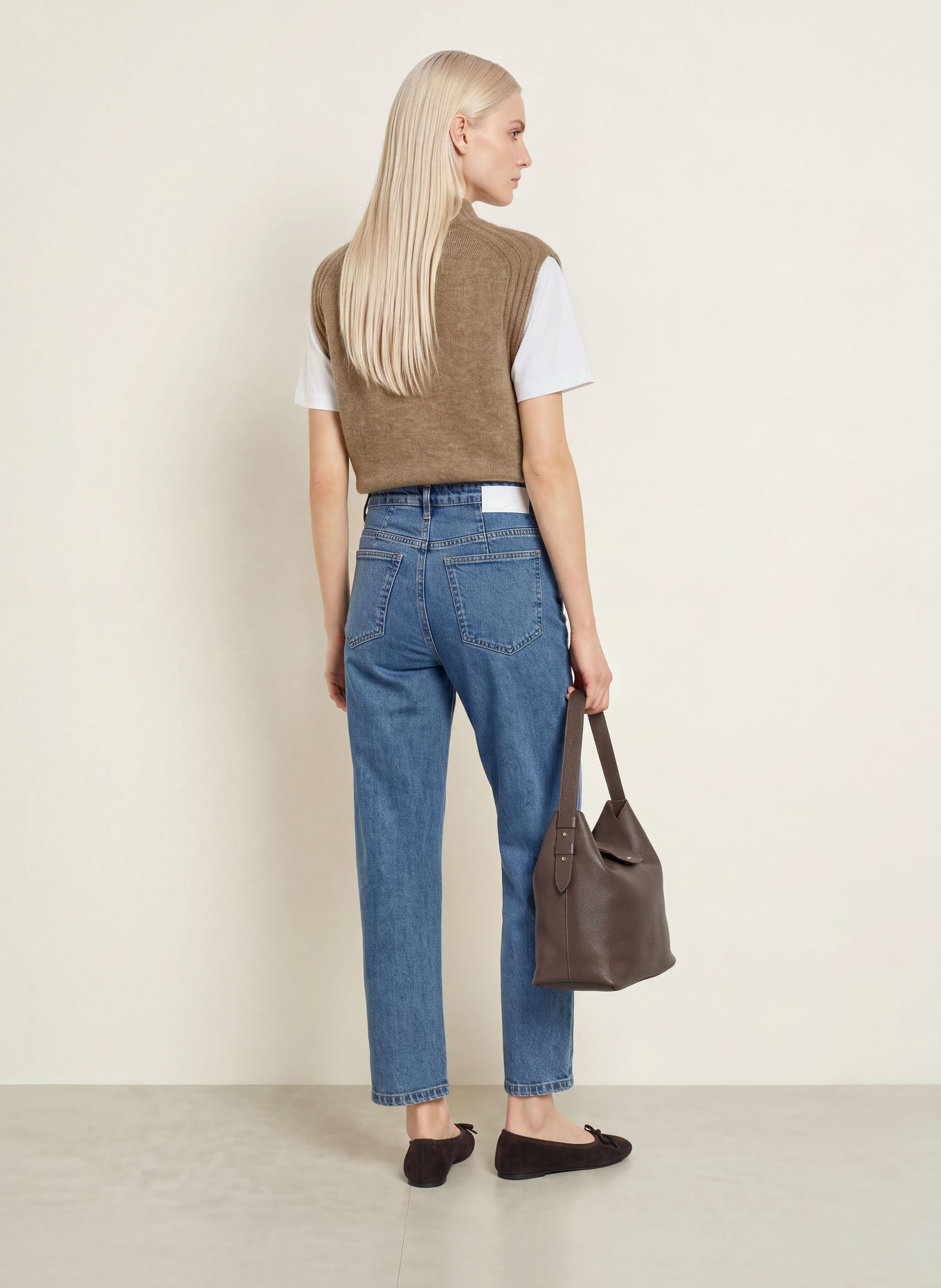 OPUS Pull sans manches PIRELLA: BEIGE