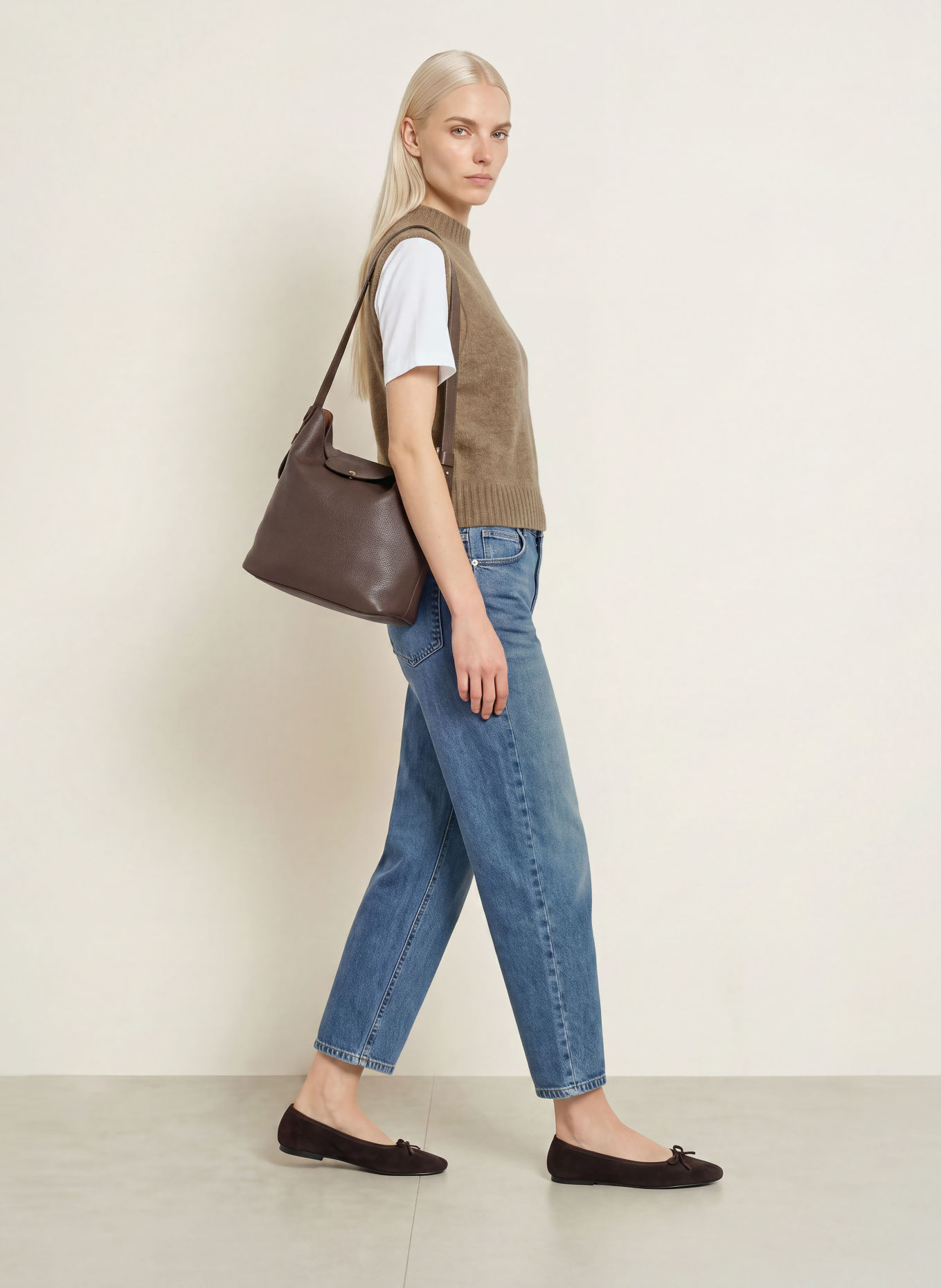 OPUS Pull sans manches PIRELLA: BEIGE