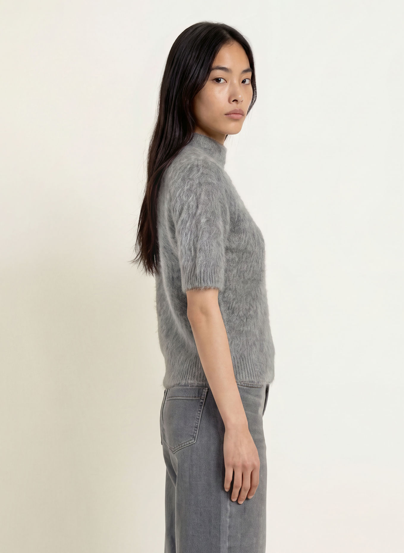 someday TUOMINA Knit shirt with Alpaca: GRAY