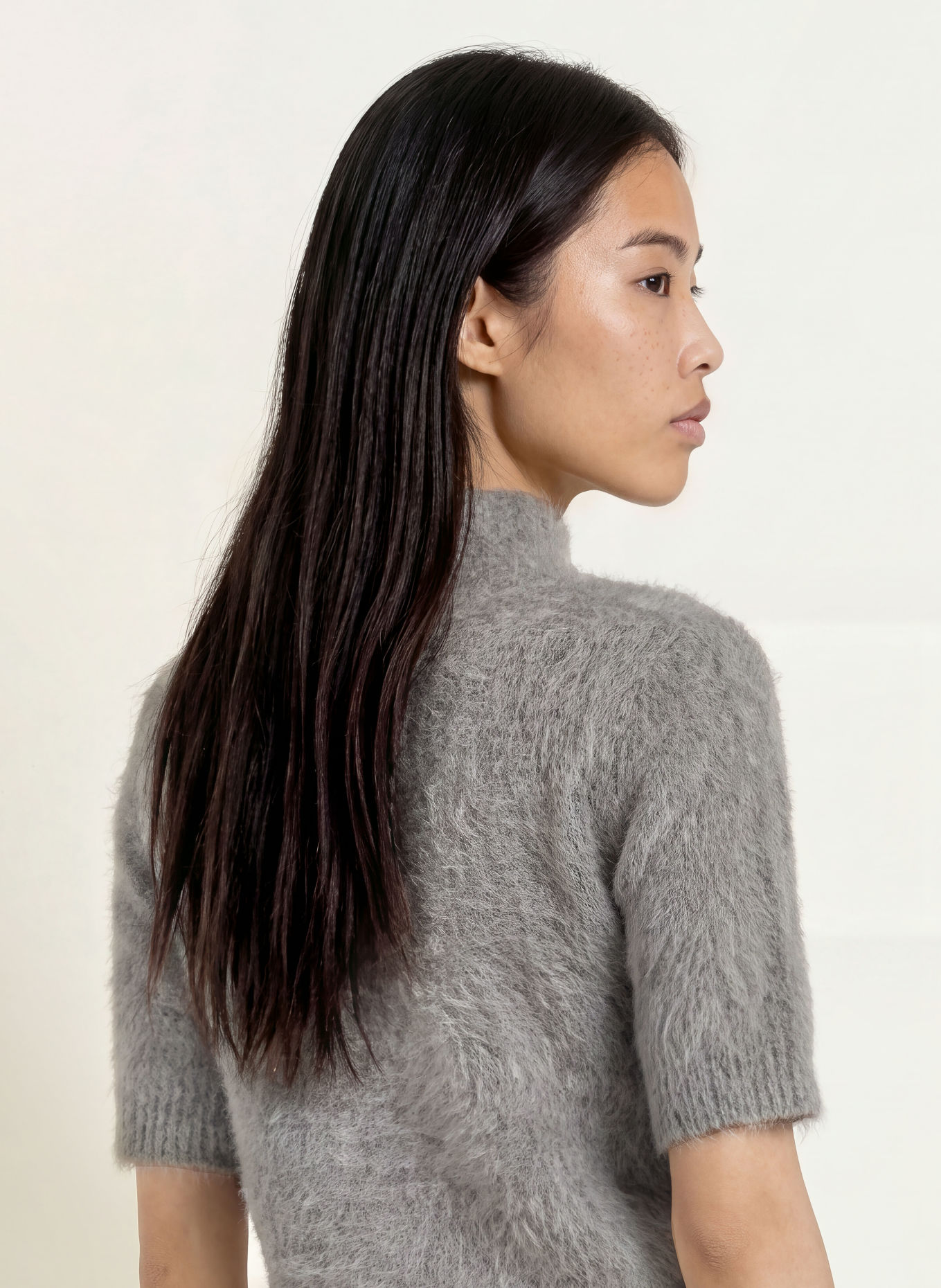 someday TUOMINA Knit shirt with Alpaca: GRAY