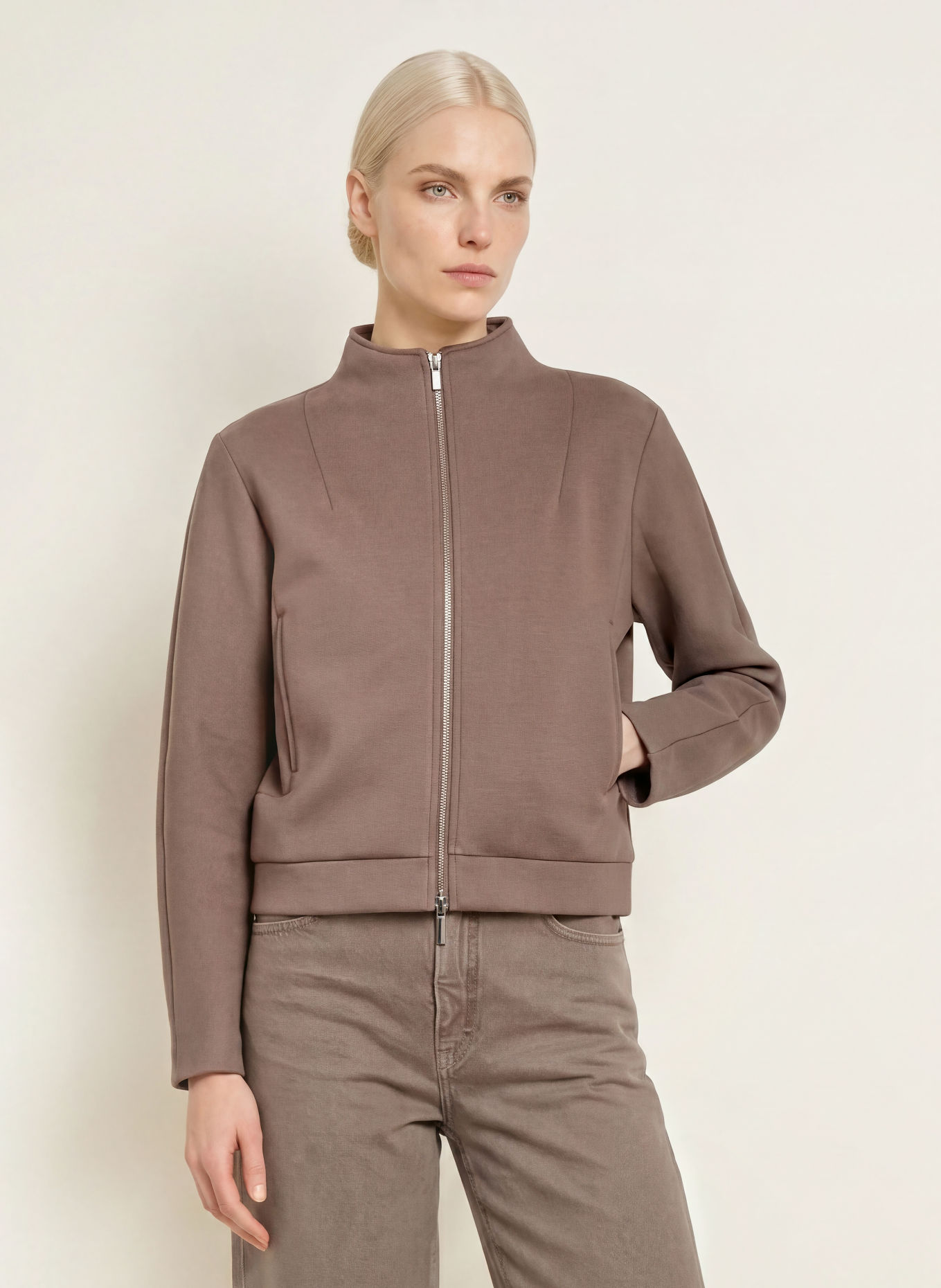 someday UJOANA Zip-up sweatshirt: TAUPE