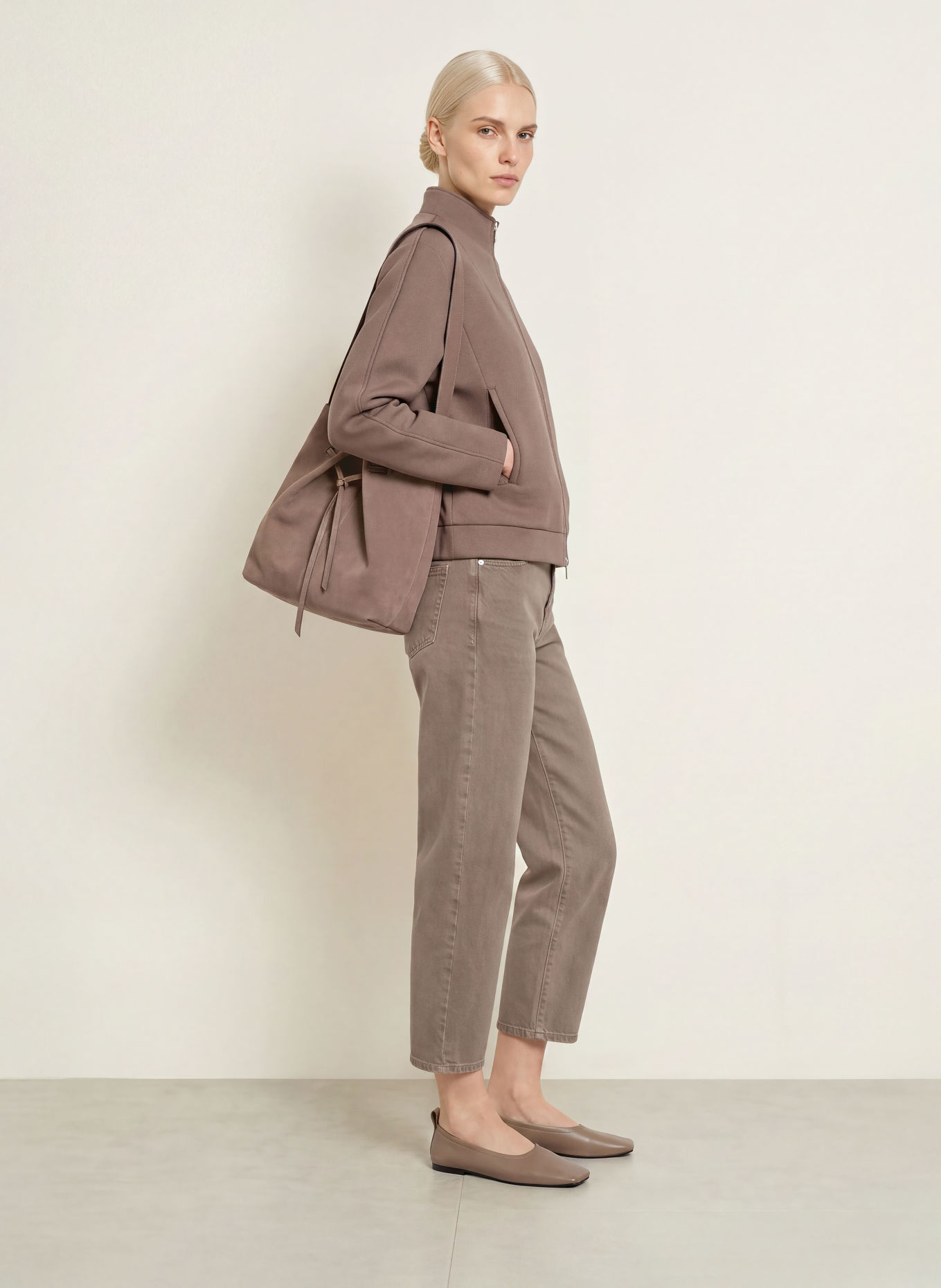 someday UJOANA Zip-up sweatshirt: TAUPE