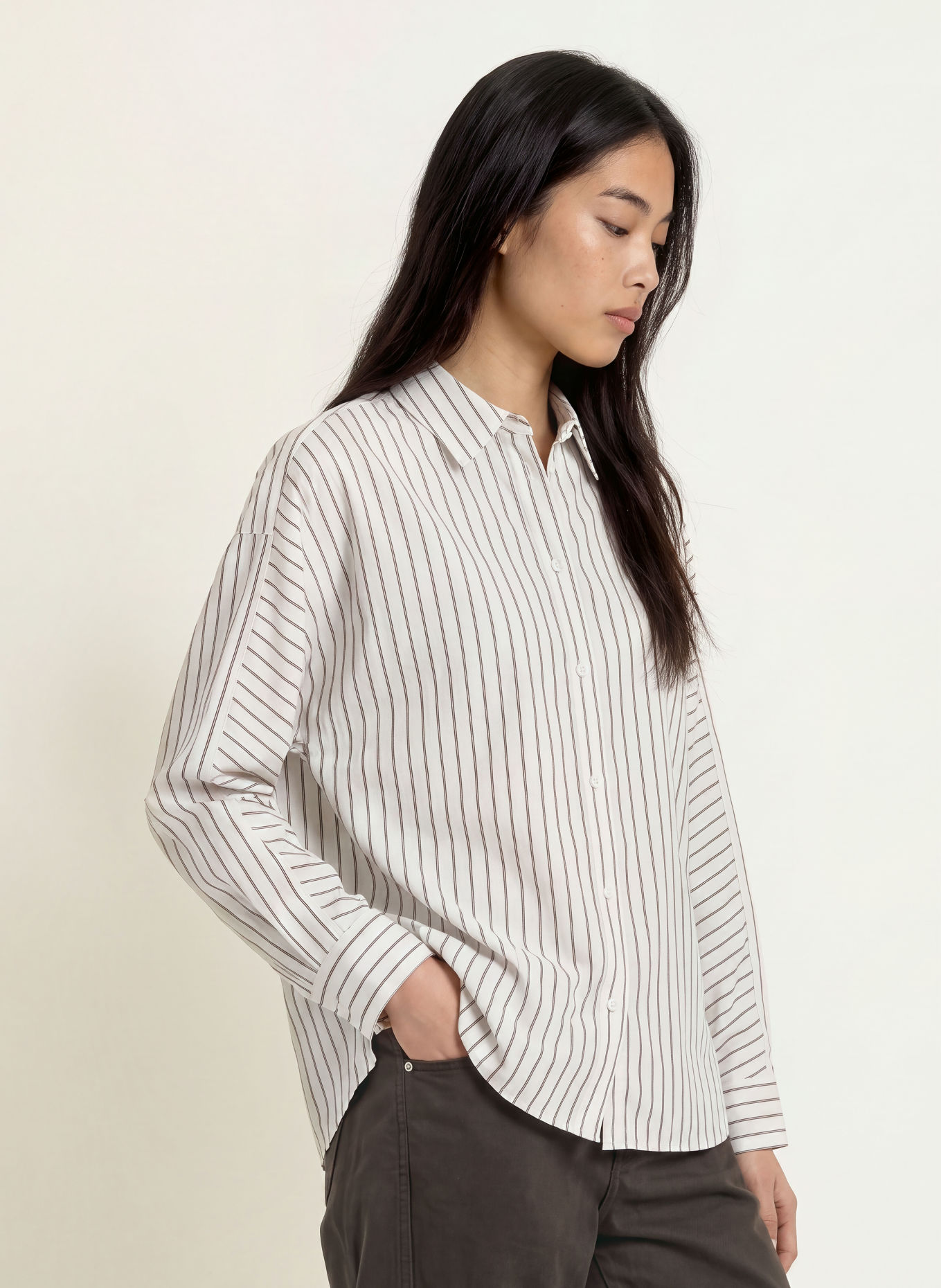 OPUS Skjortebluse FOHA: HVID / BEIGE / SORT