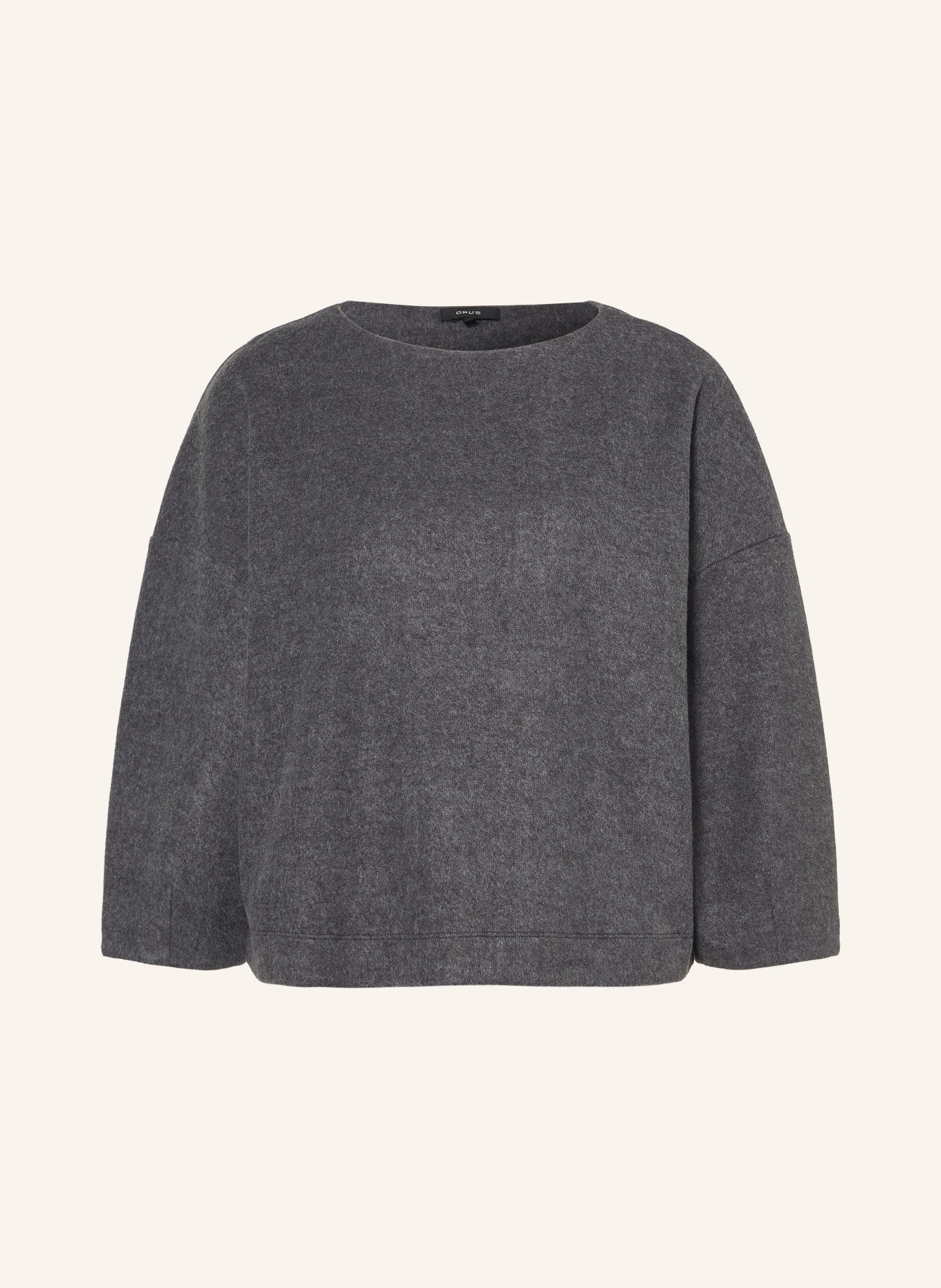 OPUS Haut GUSSI à manches 3/4 en flanelle: GRIS FONCÉ