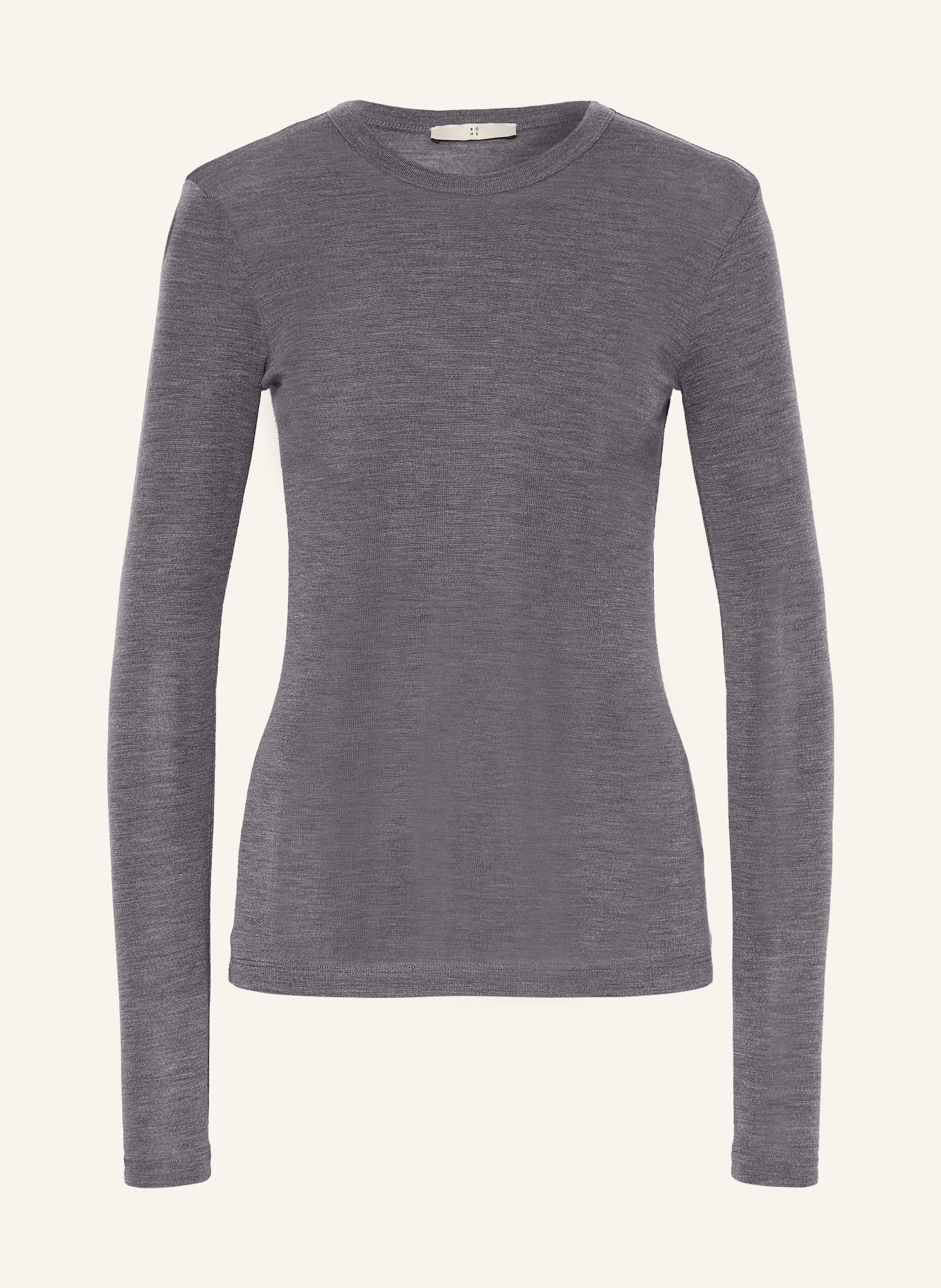 RÓHE Longsleeve aus Merinowolle: DUNKELGRAU