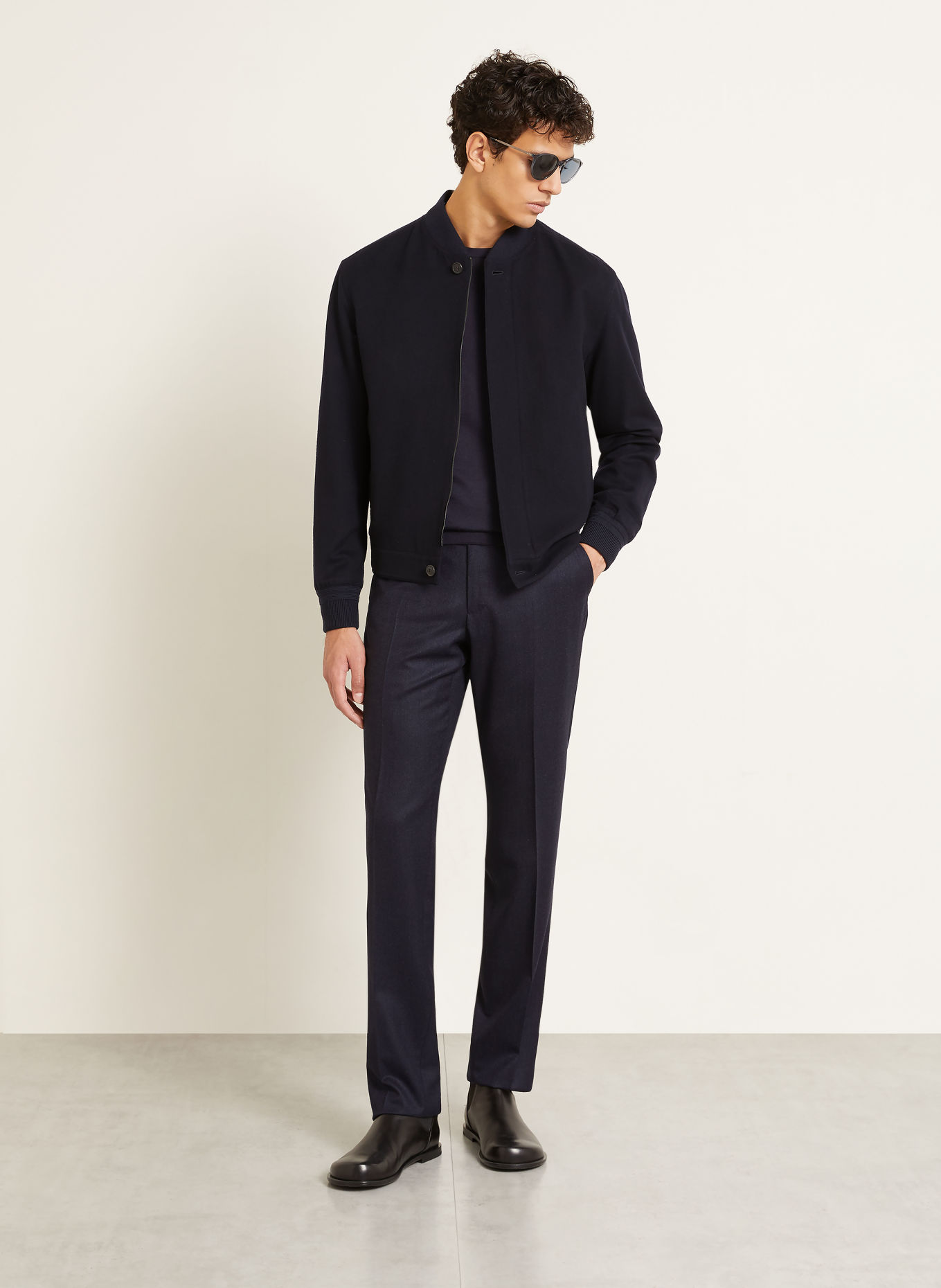 ZEGNA Flanell-Chino Regular Fit: DUNKELBLAU