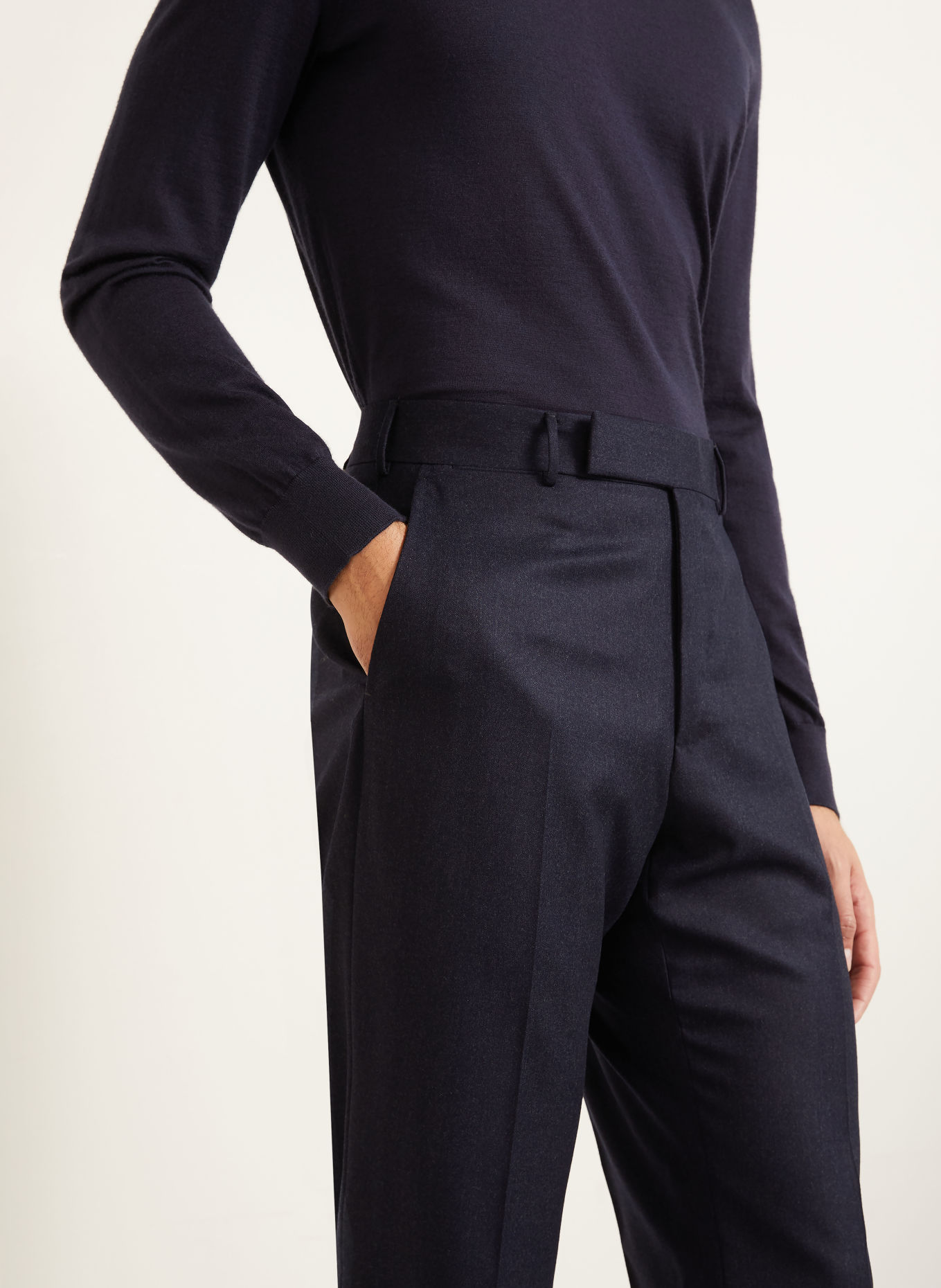 ZEGNA Flanell-Chino Regular Fit: DUNKELBLAU