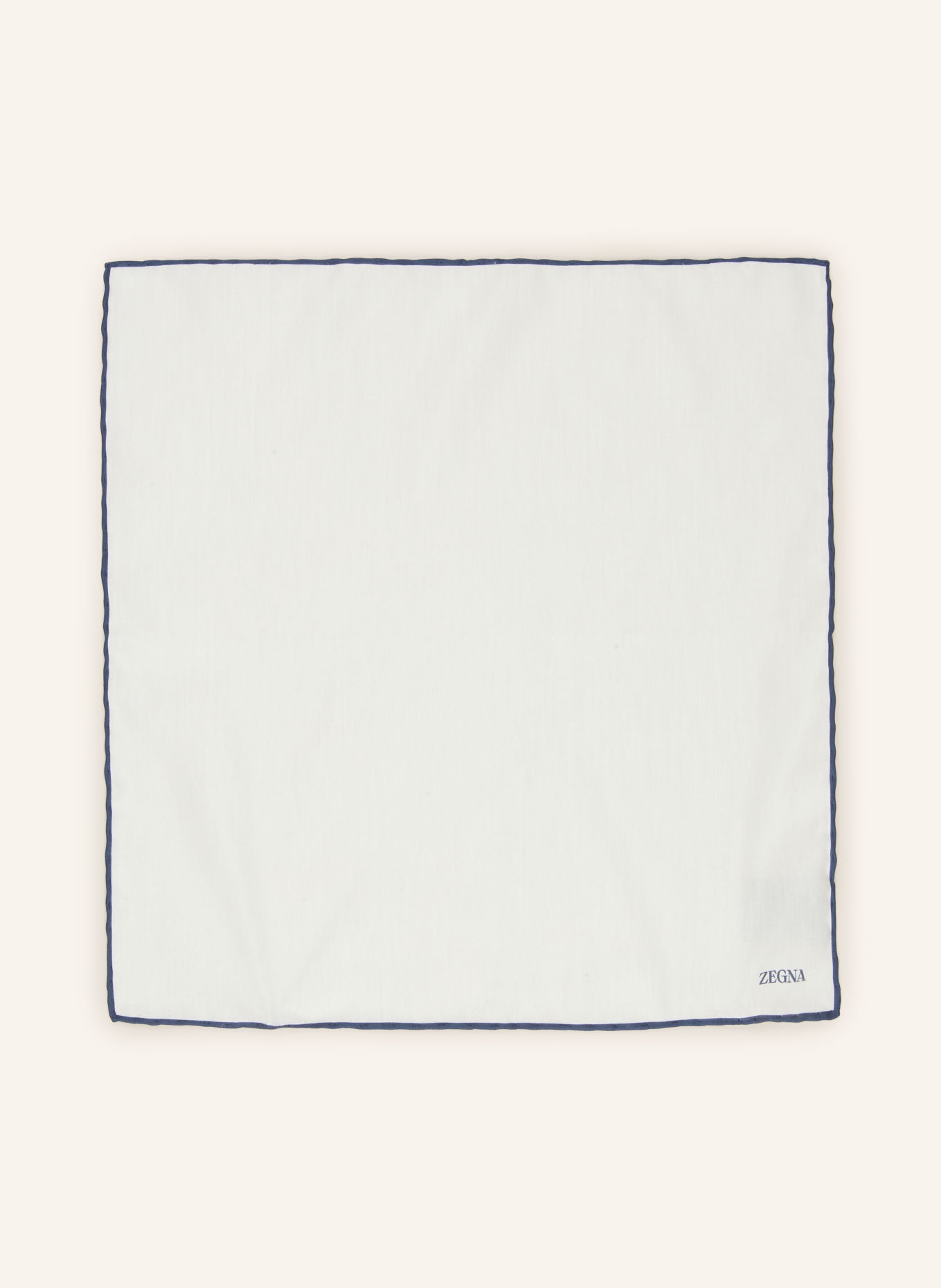 ZEGNA Einstecktuch: WEISS / DUNKELBLAU