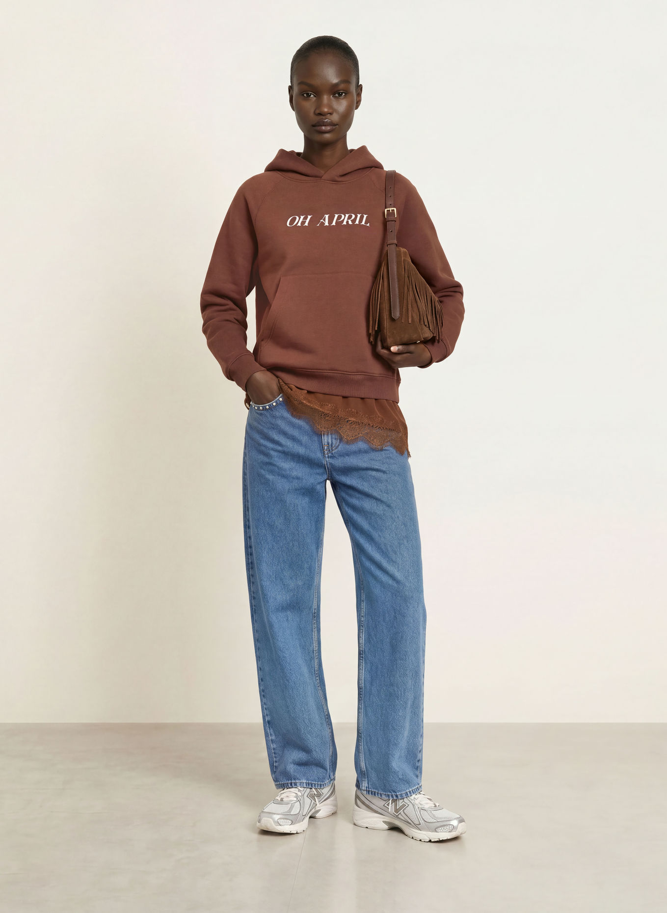 OH APRIL COWGIRL Hoodie: BROWN