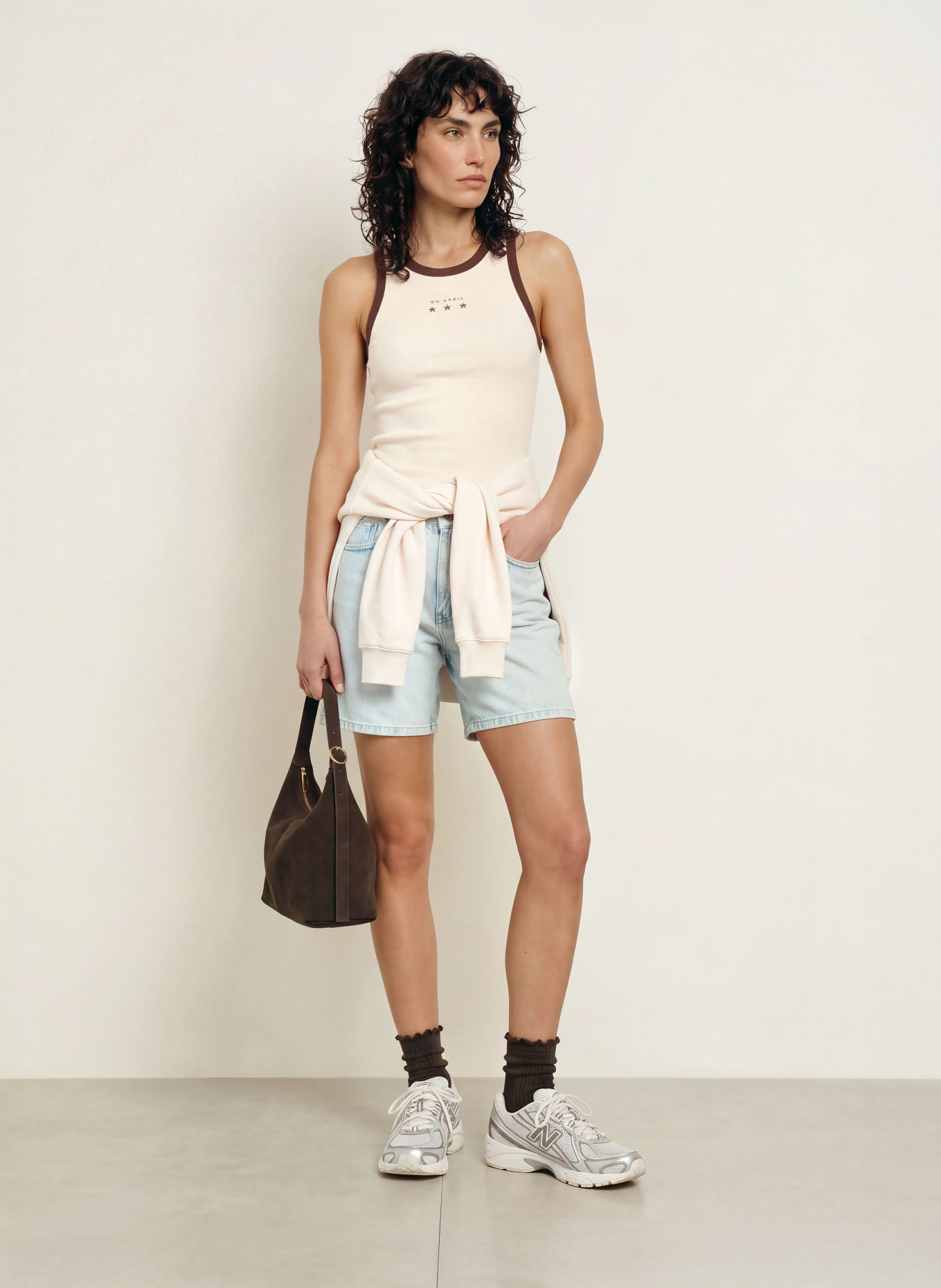 OH APRIL DARA Top: ECRU / BROWN