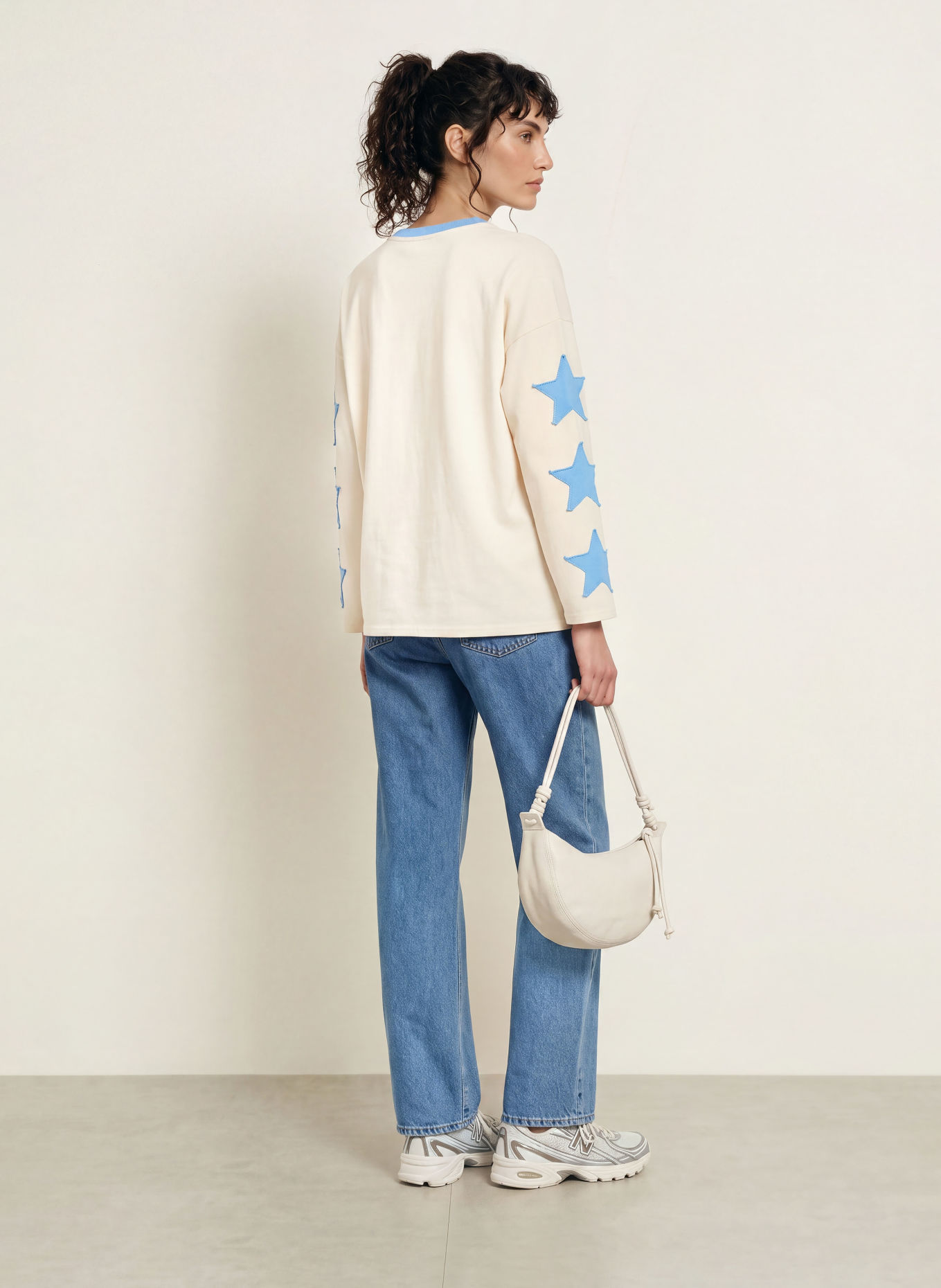 OH APRIL VENETIA Long-sleeve shirt: ECRU / BLUE
