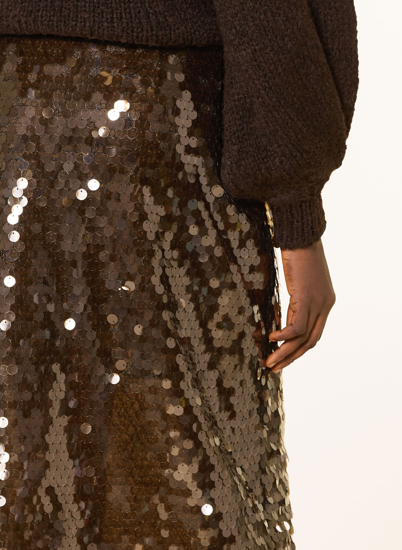 Rich & Royal Tule rok met pailletten: BRUIN