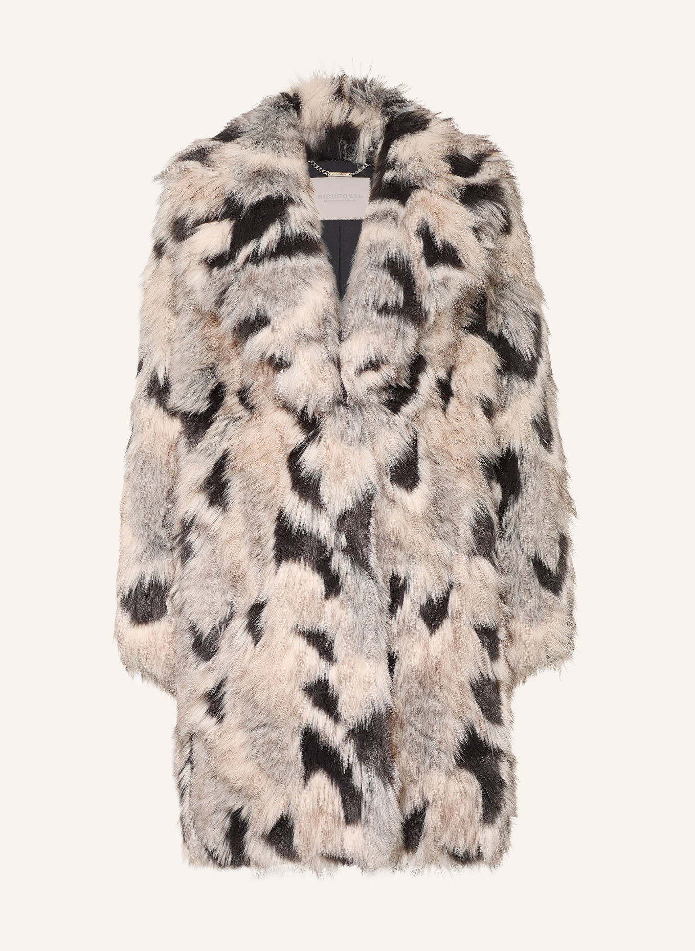 Rich & Royal Kunstbont-Mantel: BEIGE / MARRON FONCÉ