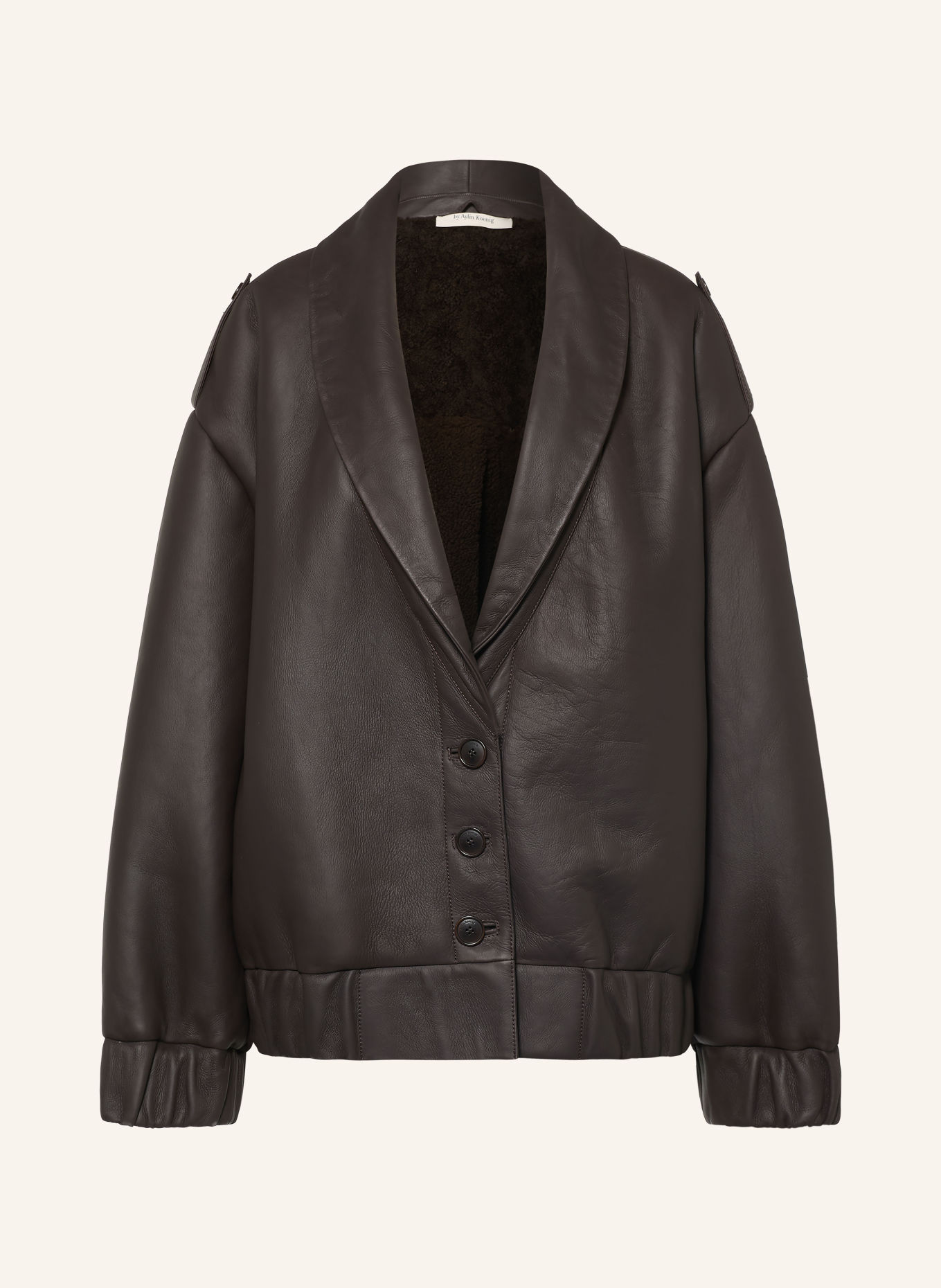 by Aylin Koenig Leren jas JELLA: MARRON FONCÉ