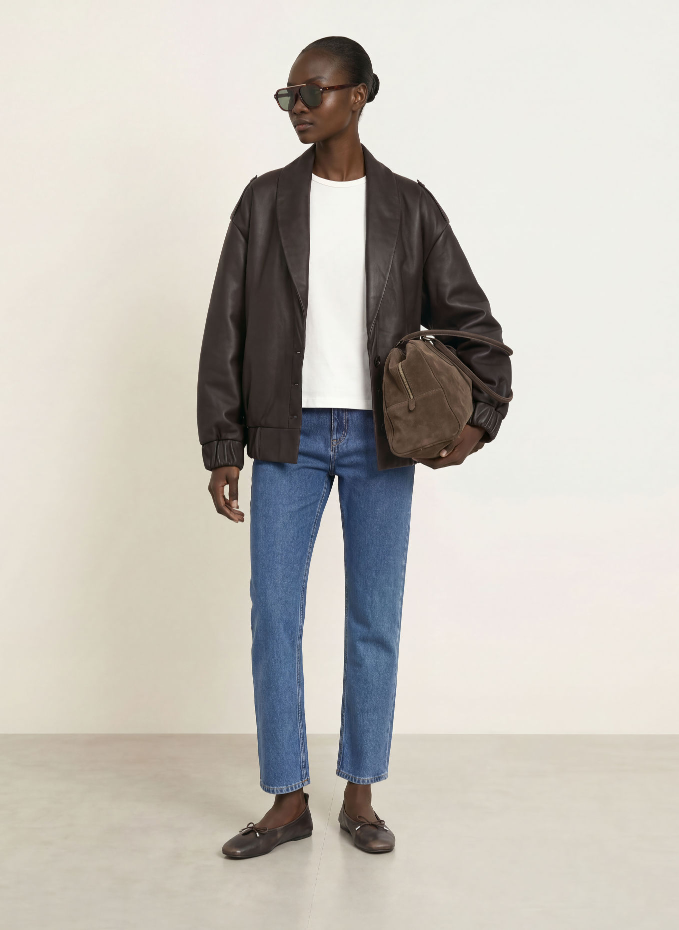 by Aylin Koenig Leren jas JELLA: MARRON FONCÉ