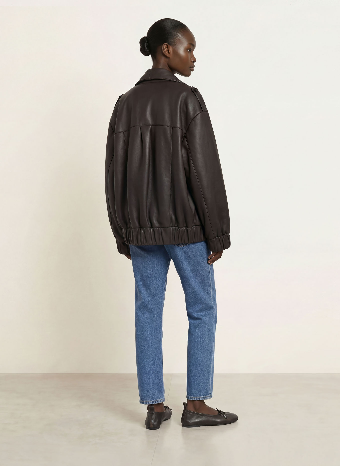 by Aylin Koenig Leren jas JELLA: MARRON FONCÉ