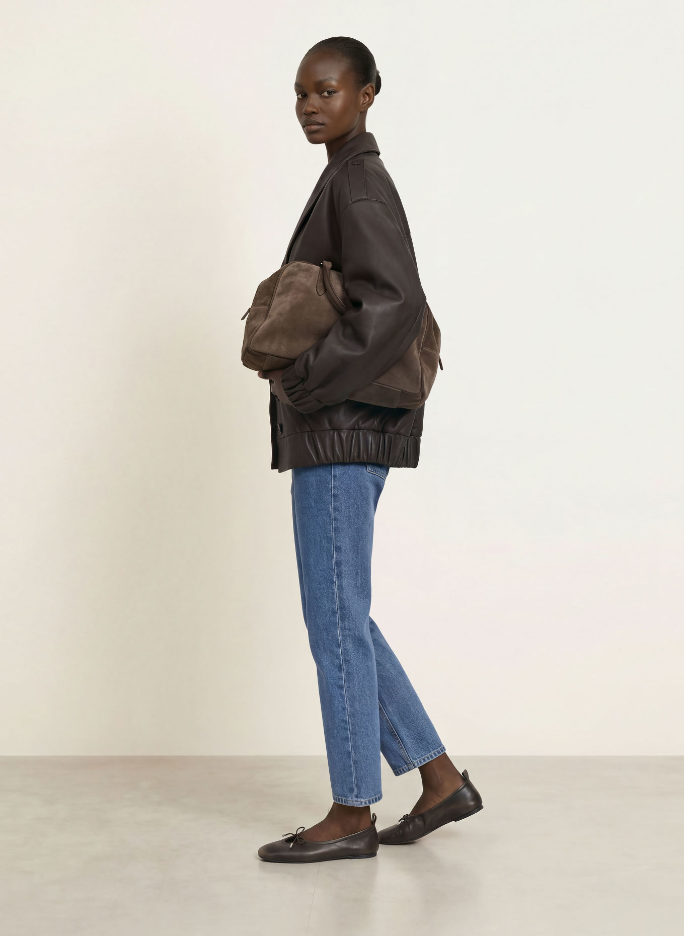 by Aylin Koenig Leren jas JELLA: MARRON FONCÉ