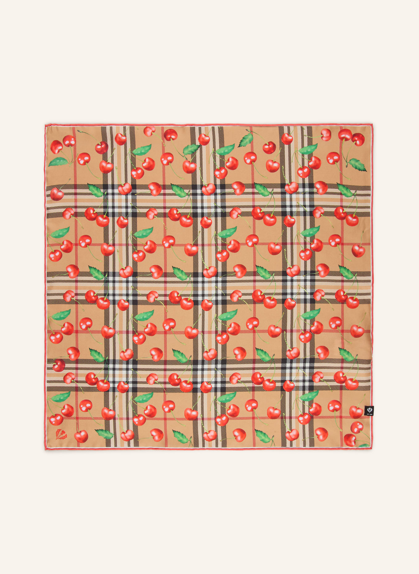 FRAAS Zijden sjaal: BEIGE / ROOD / GROEN