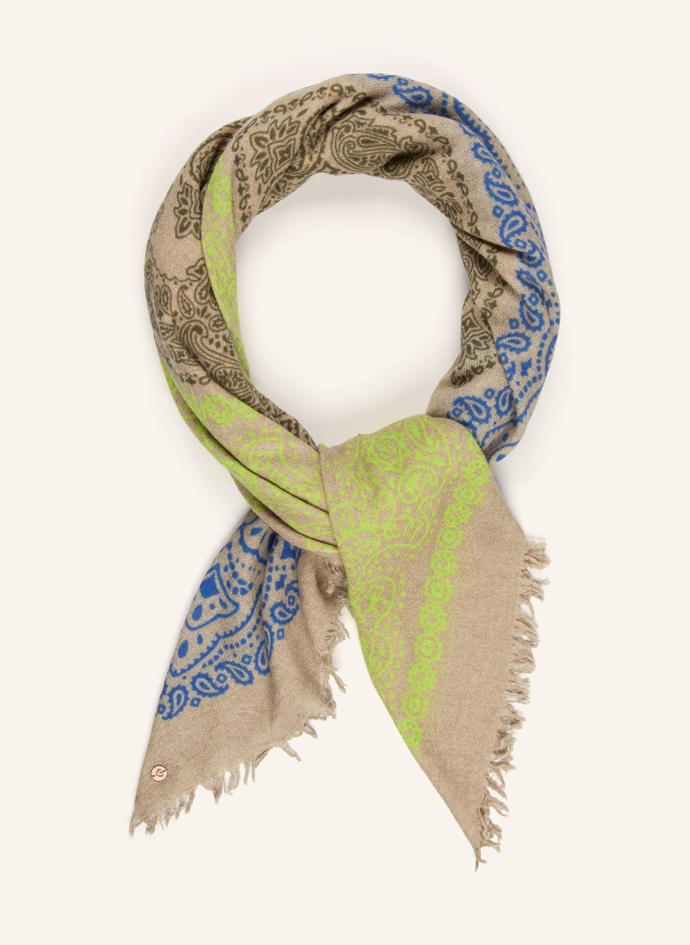 FRAAS Tuch: KHAKI / ORANGE / BLAU