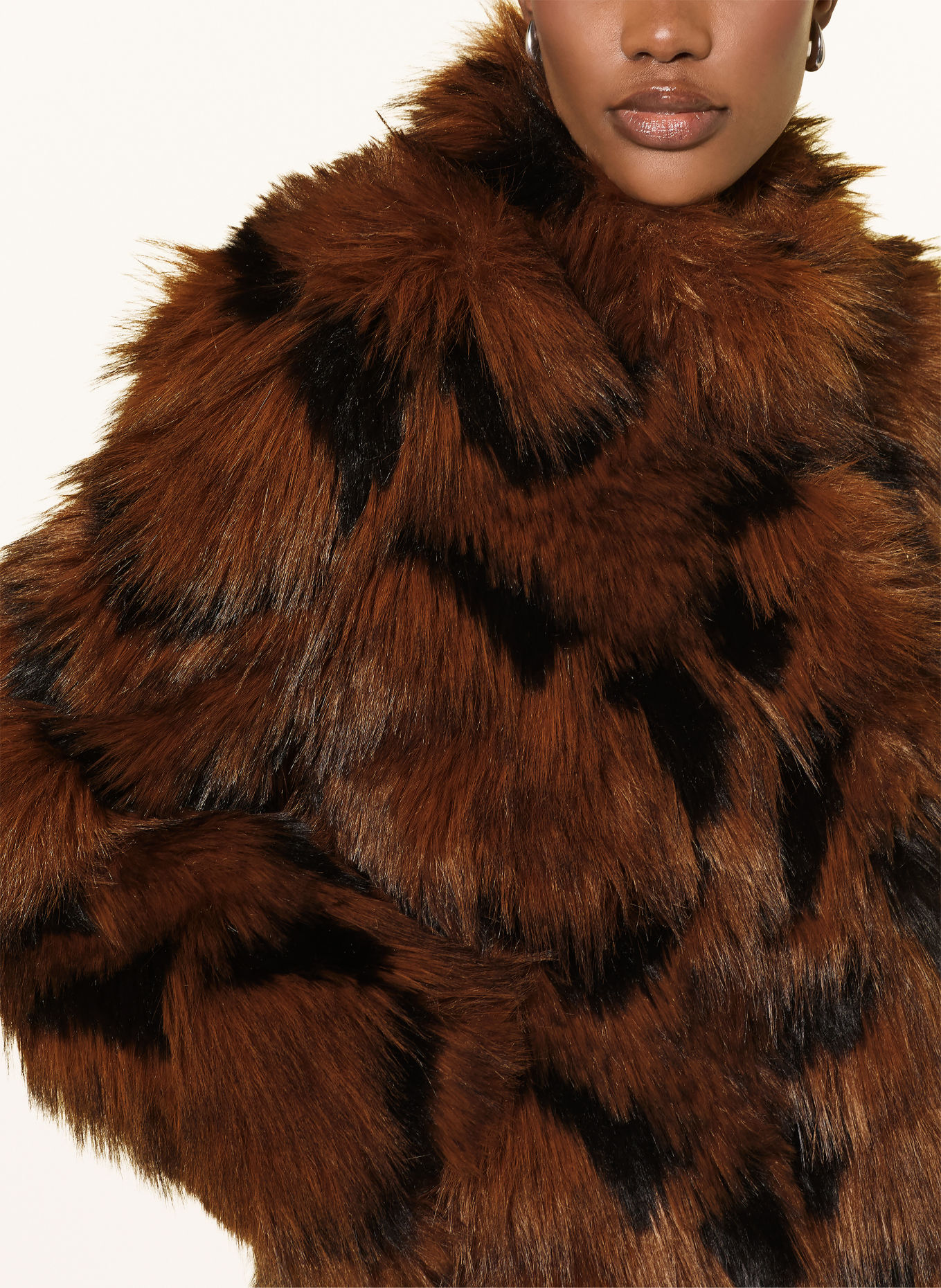 Rich & Royal Kunstfell-Jacke: BRAUN / SCHWARZ