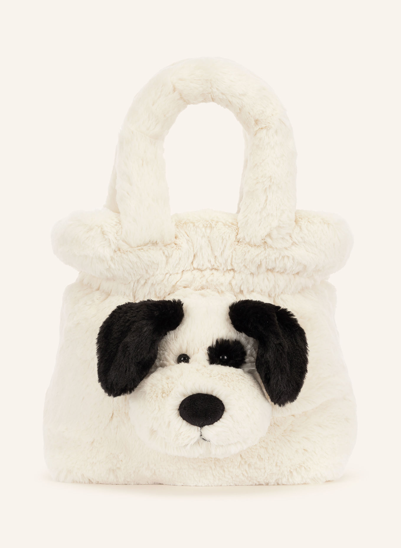 Jellycat Handtas RUFFERTY PUPPY: ECRU / ZWART